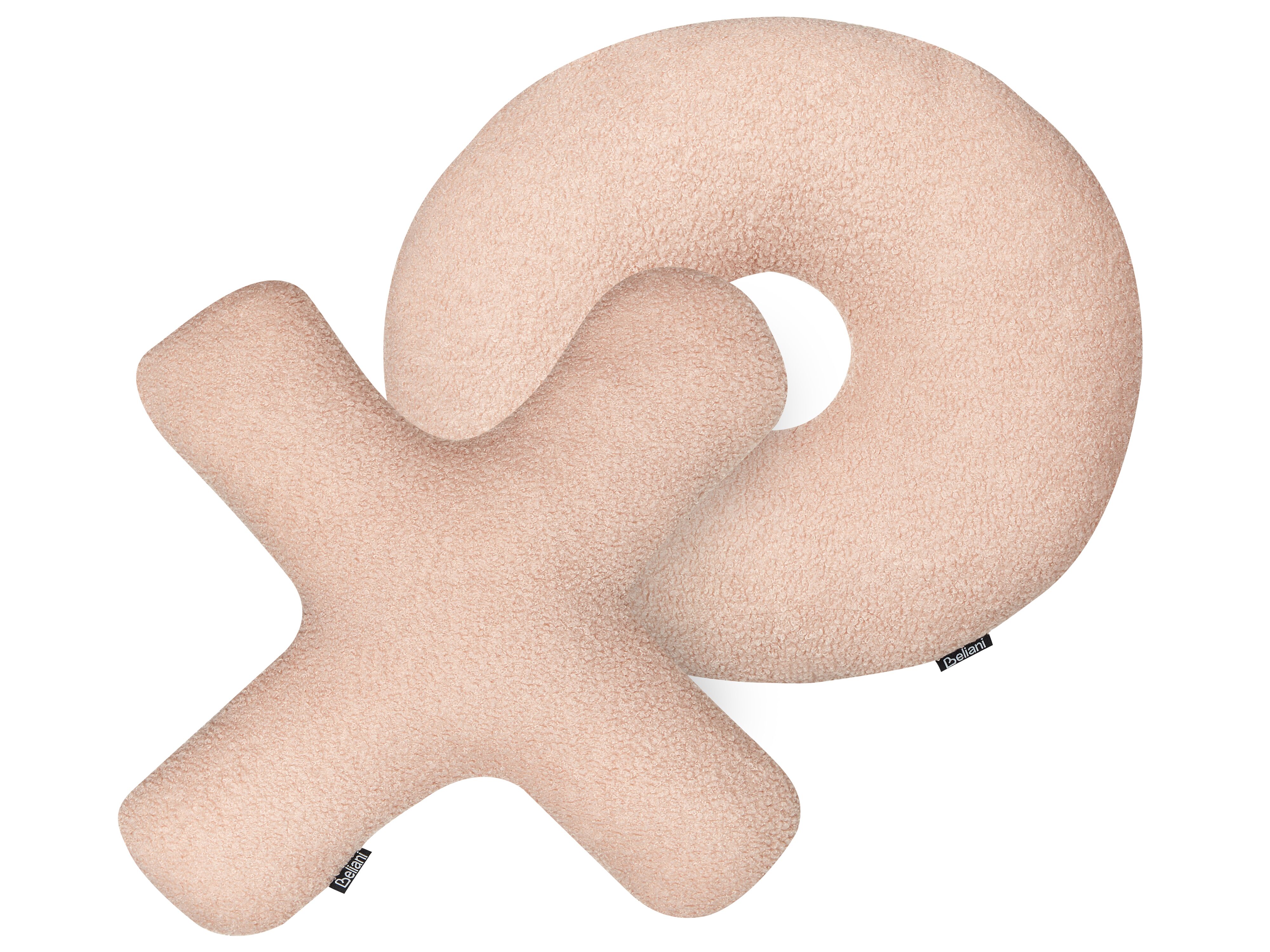 Set of 2 Decorative Cushions HESPERIS Boucle Pastel Pink Solid