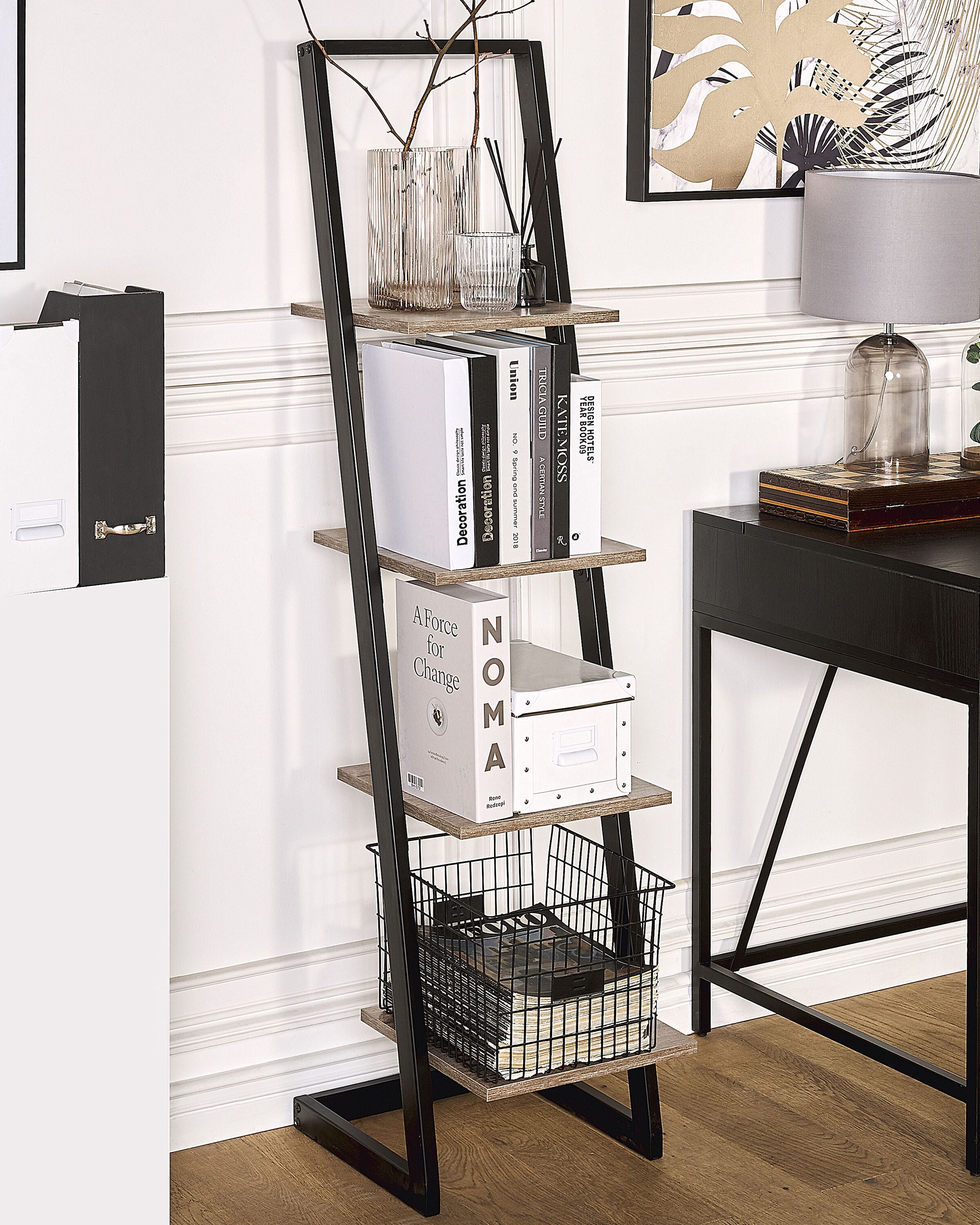 4 Tier Shelving Unit JOPLIN 143 cm Black