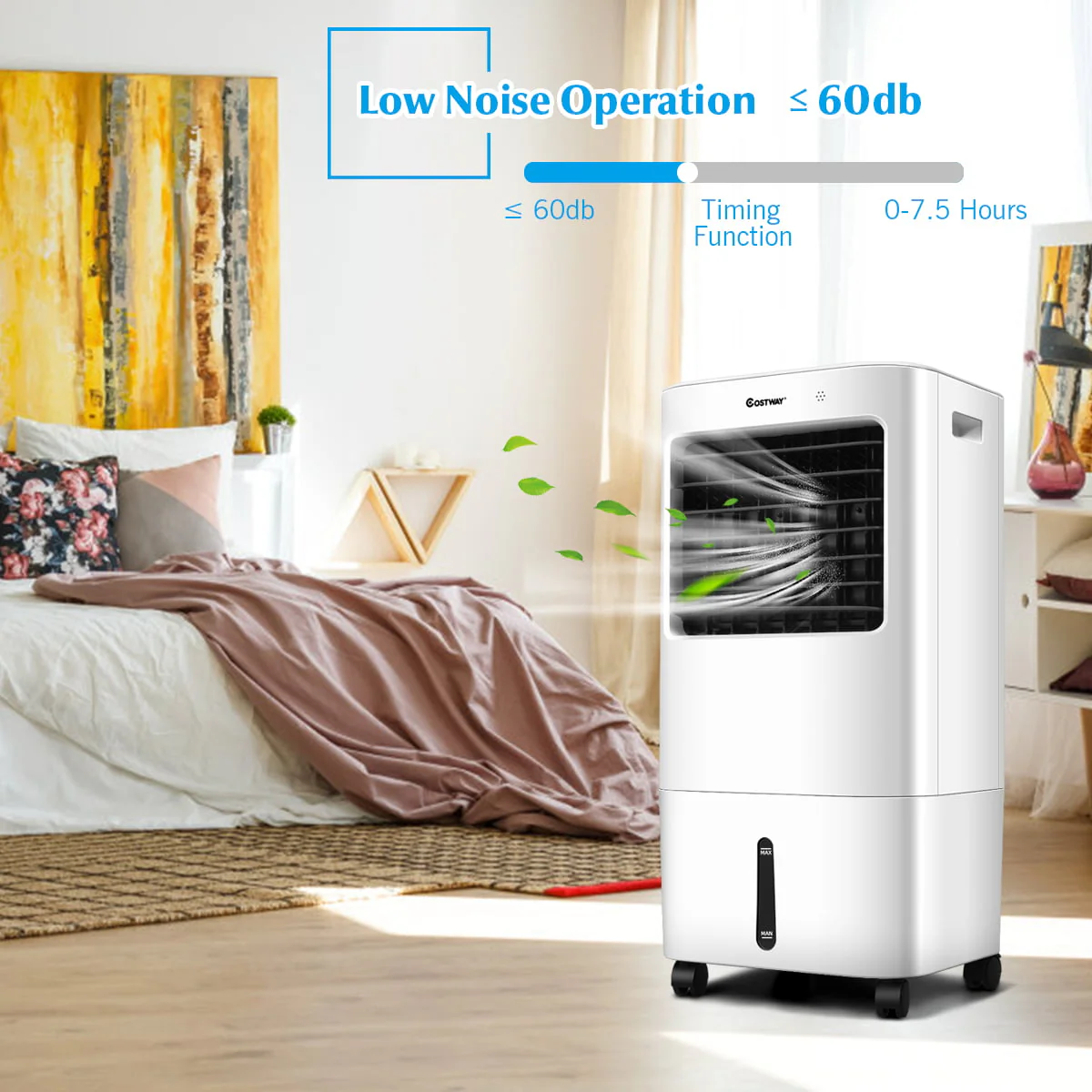 Costway Evaporative Portable Air Cooler Fan & Humidifier w/ Remote Control 7.5 Timer - Image 9