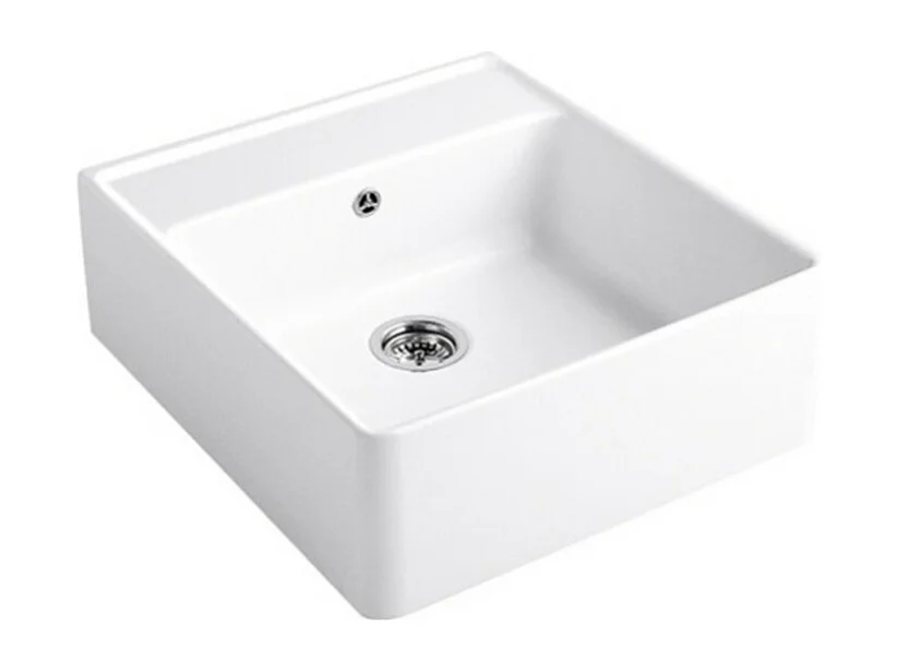 Evier timbre office VILLEROY ET BOCH Tradition 1 bac Blanc CeramicPlus avec vidage automatique