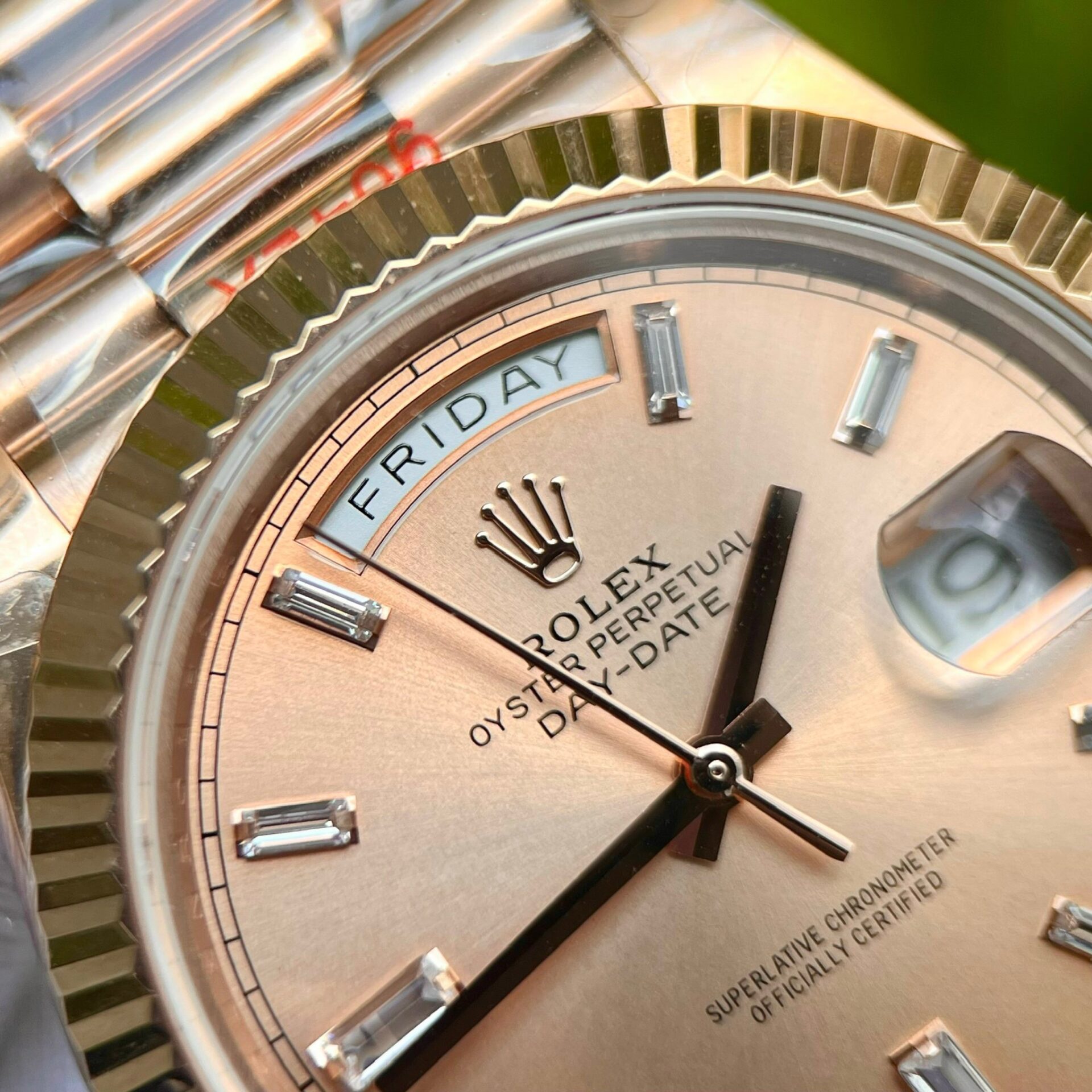 Rolex Day-Date 228235 Pink Dial Stone With Number GM Factory 40mm - Top club