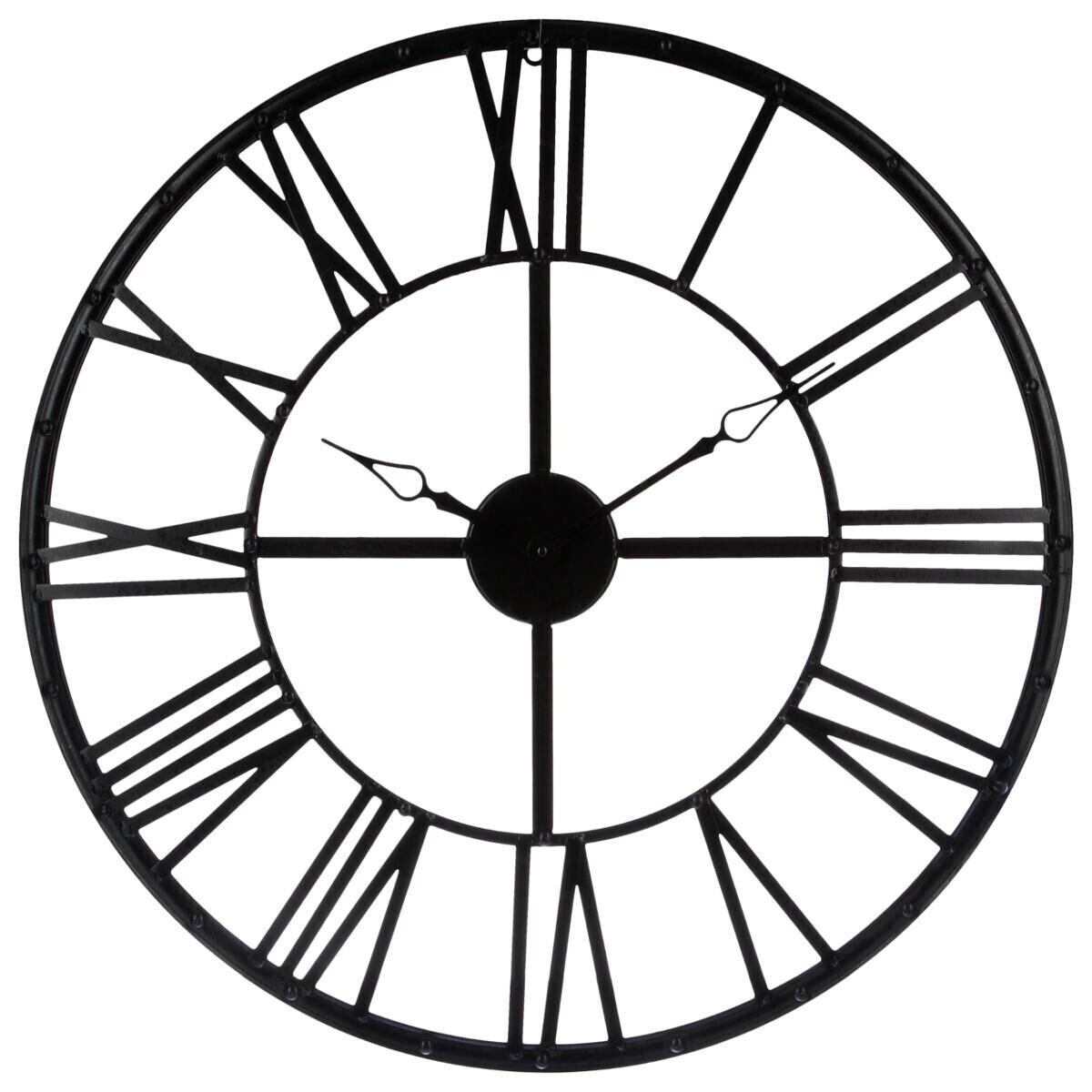 Clock , metal "Andras" Black, D.70 cm