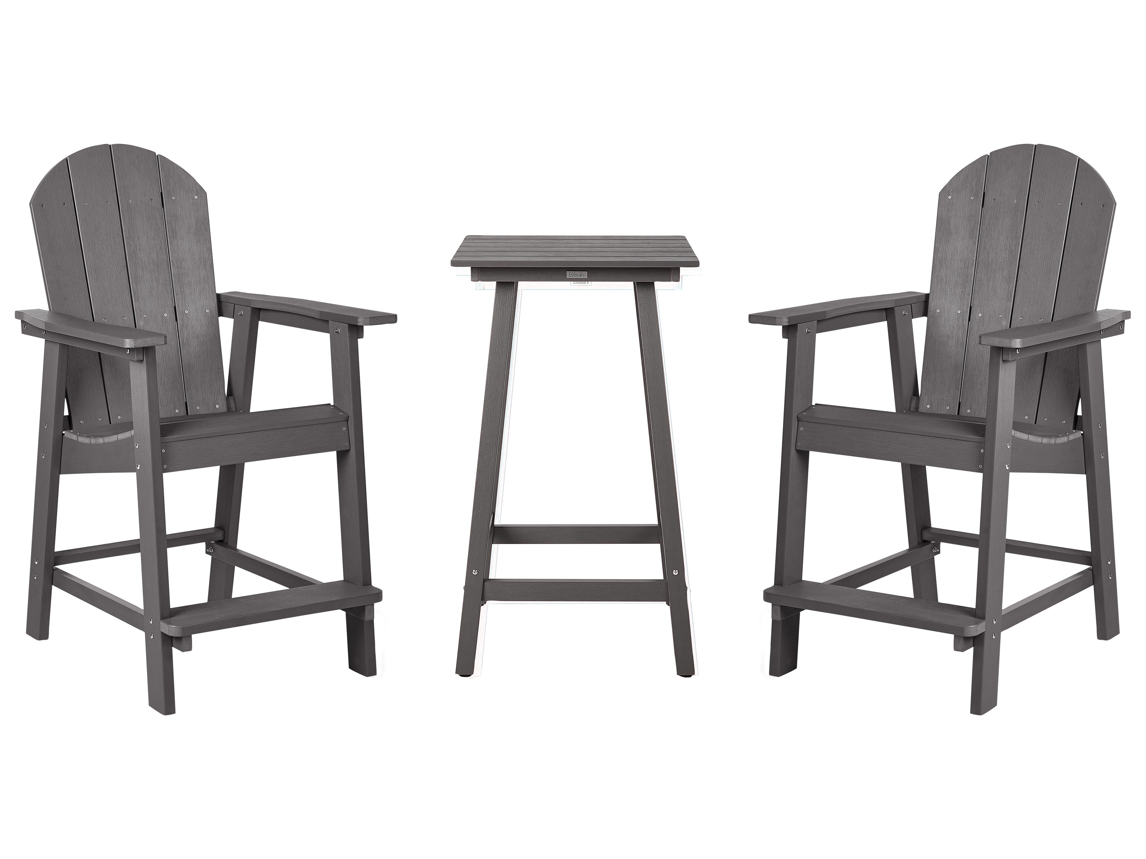 Bistro Set ADIRONDACK Dark Grey