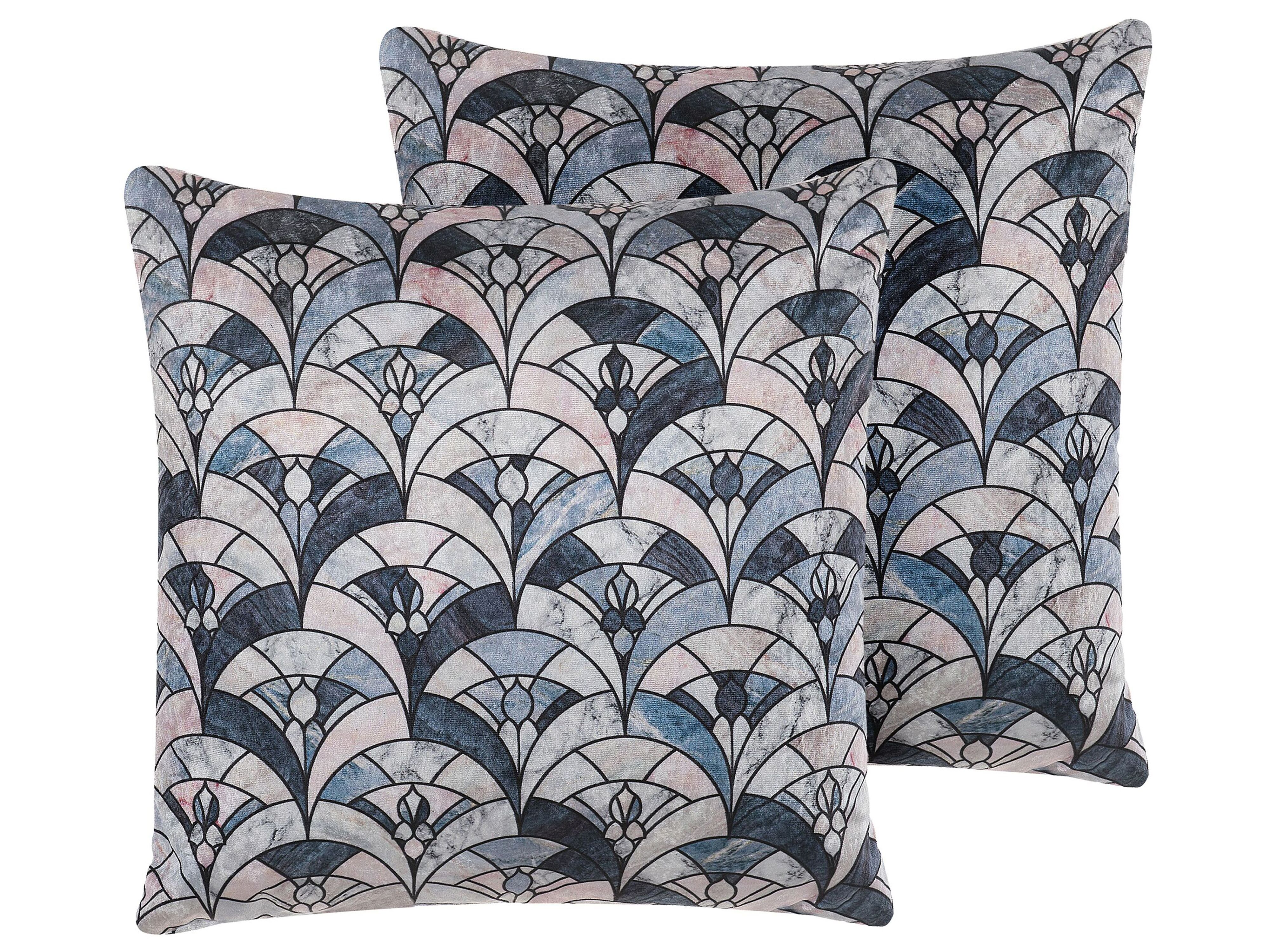 Set of 2 Decorative Cushions KOODAL 45 x 45 cm Multicolour Geometric Pattern