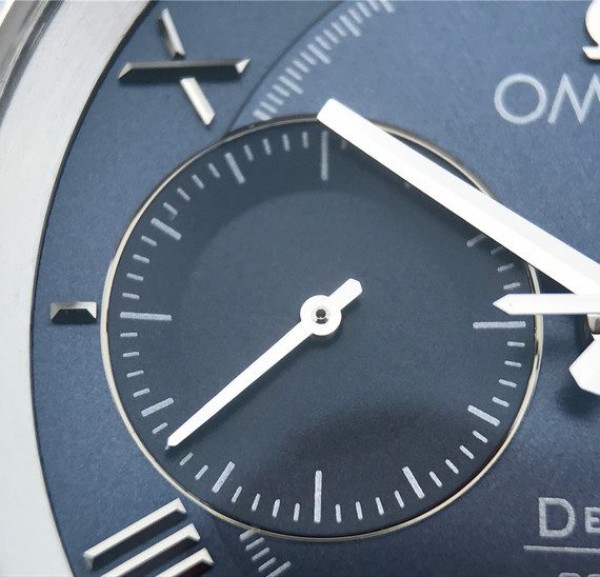 Replica Omega OMF De Ville Chronograph 42mm Blue Dial SS Bracelet A9300 - Top club