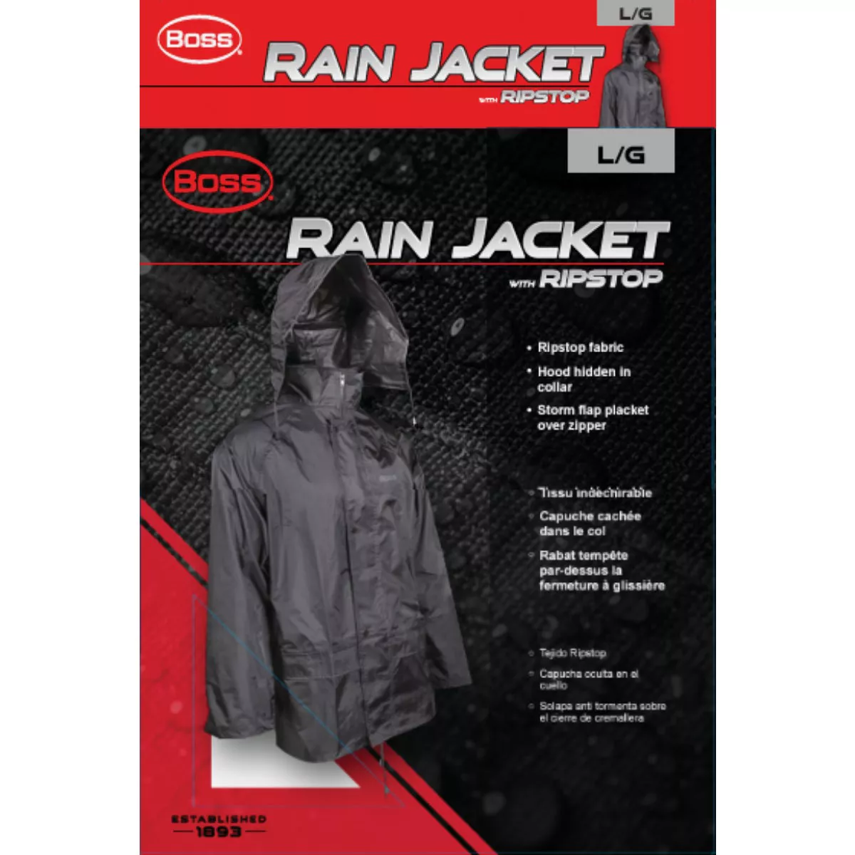 Boss Large Nylon Ripstop Rain Jacket