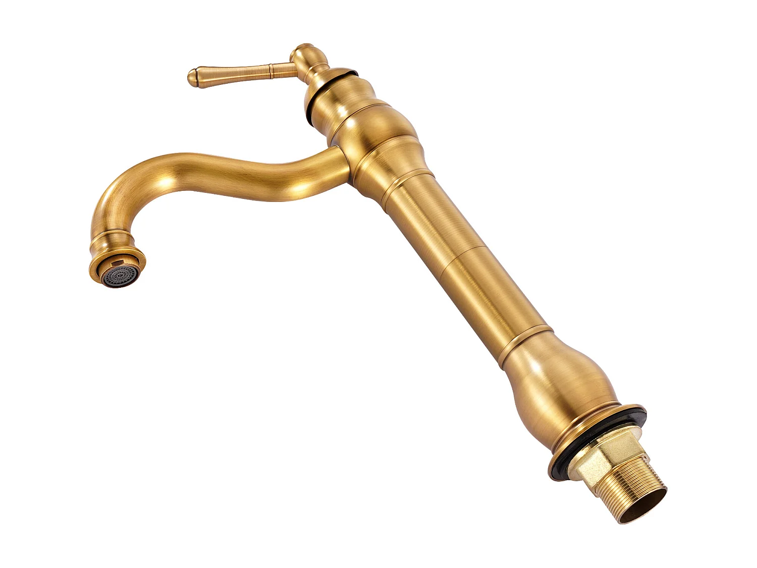 Robinet d'Évier SucceBuy à Poignée Unique, Mitigeur de Cuisine en Laiton Massif, 1 ou 3 Trous, Conception Anti-reflux, avec Bonde à Bouton-poussoir