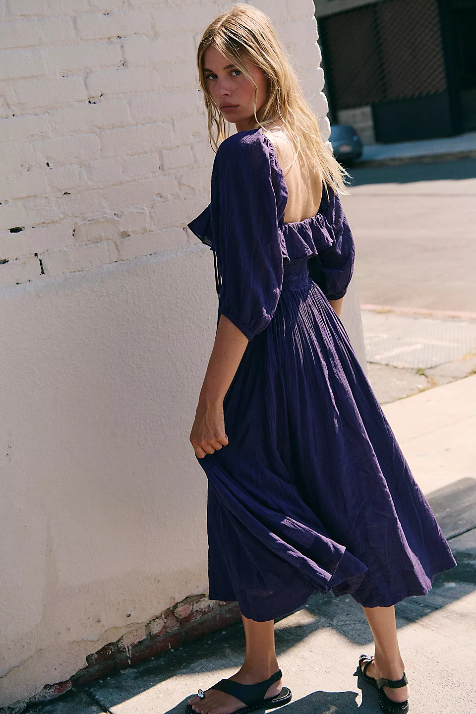 Oasis Midi Dress-Plummery