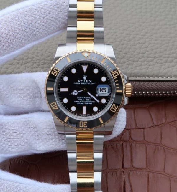 Replica Rolex Submariner 116613 LN Noob Black Dial SS/YG Bracelet A3135 - Elite Watch Atelier