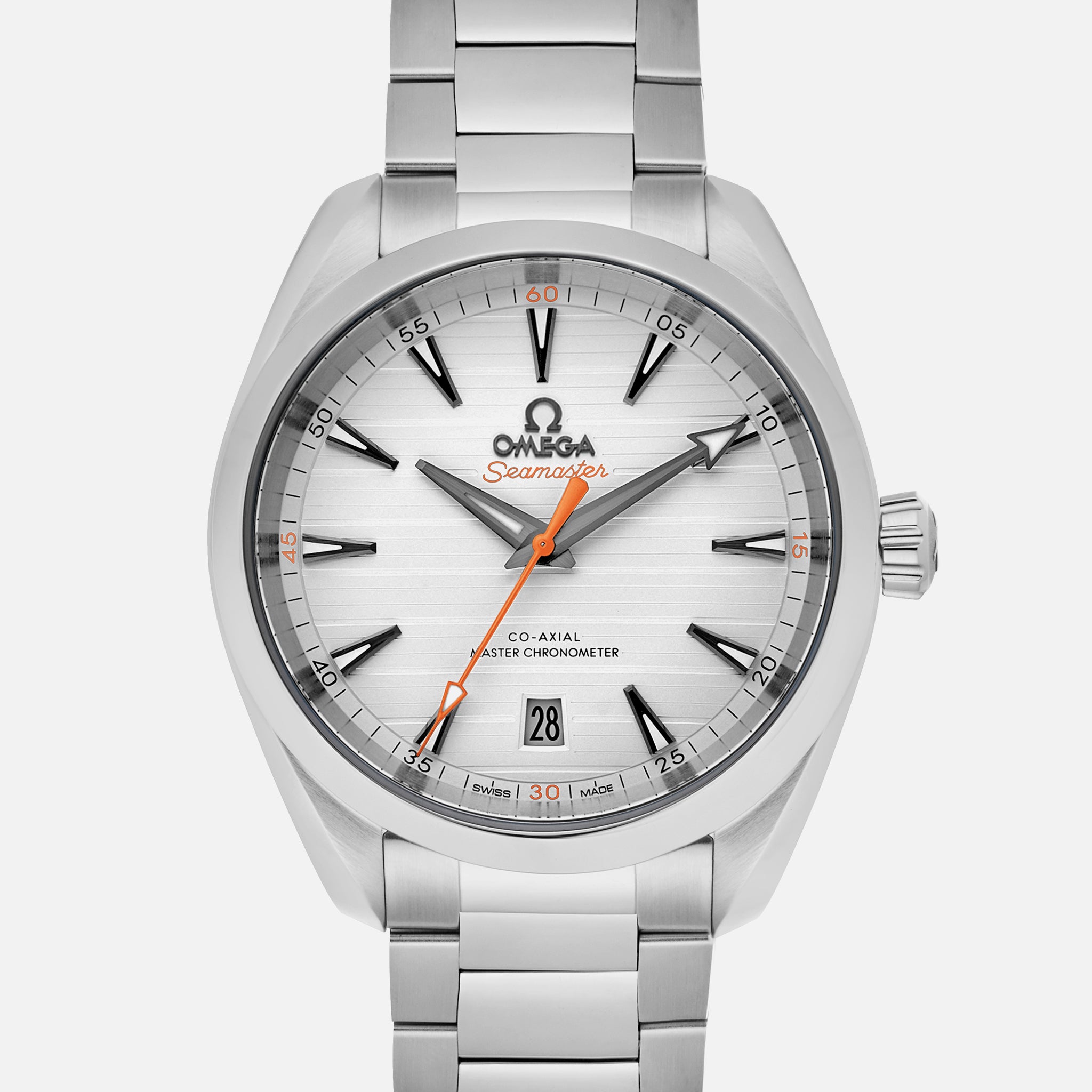 Seamaster Aqua Terra 150M Co-Axial Master Chronometer 41mm White Dial With Orange Accents On Bracelet(1:1 replica) - Top club