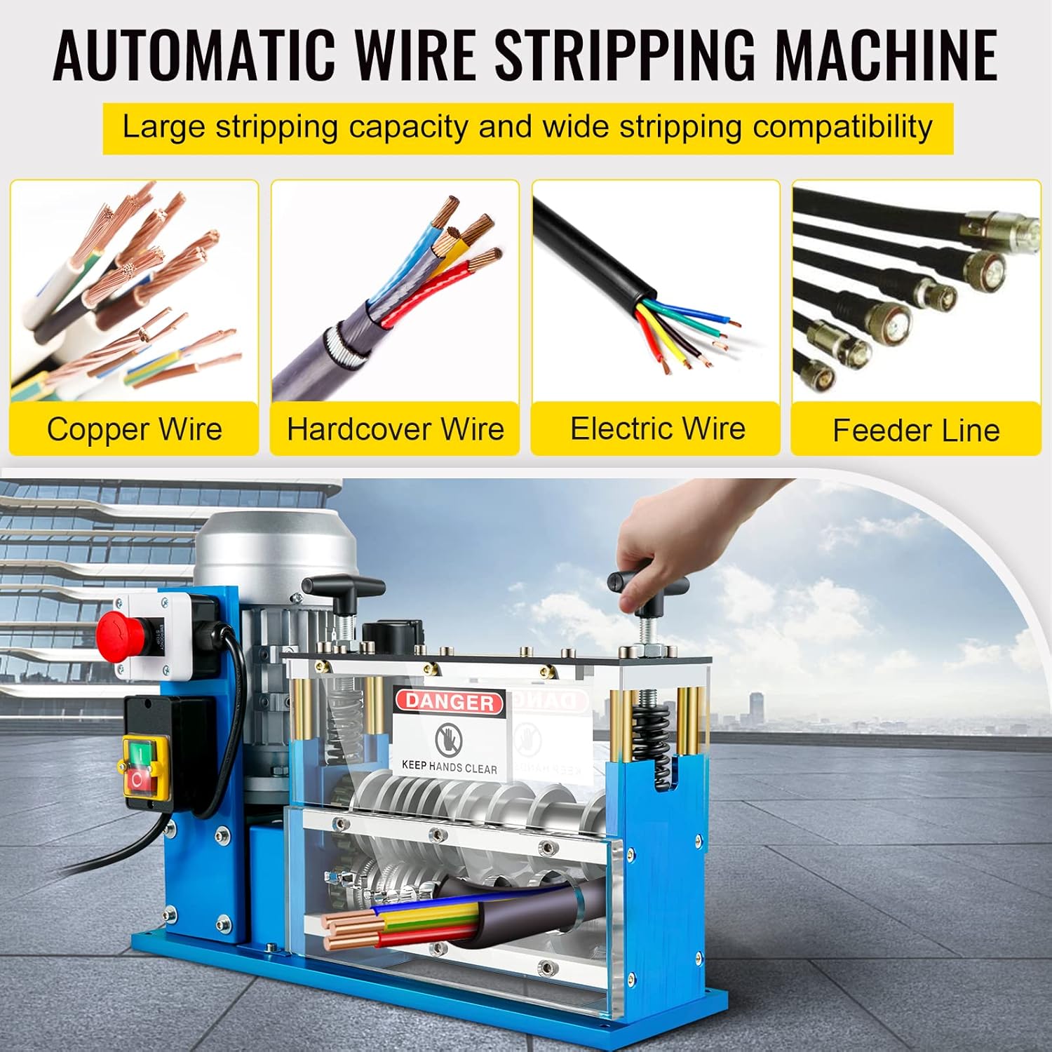 VEVOR Electric Wire Stripping Machine, 370W 0.06