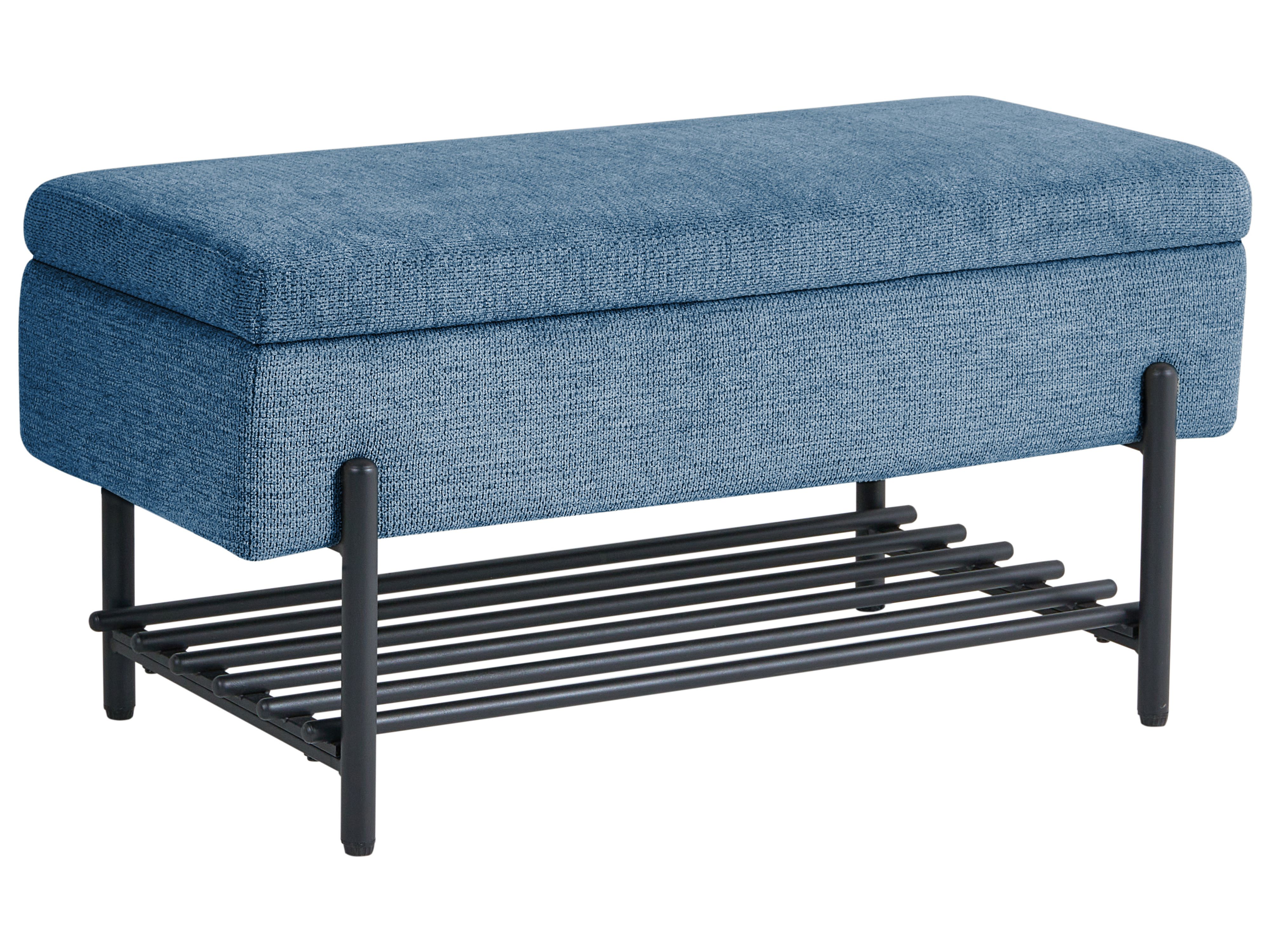 Shoe Bench SOLVANG Fabric Blue