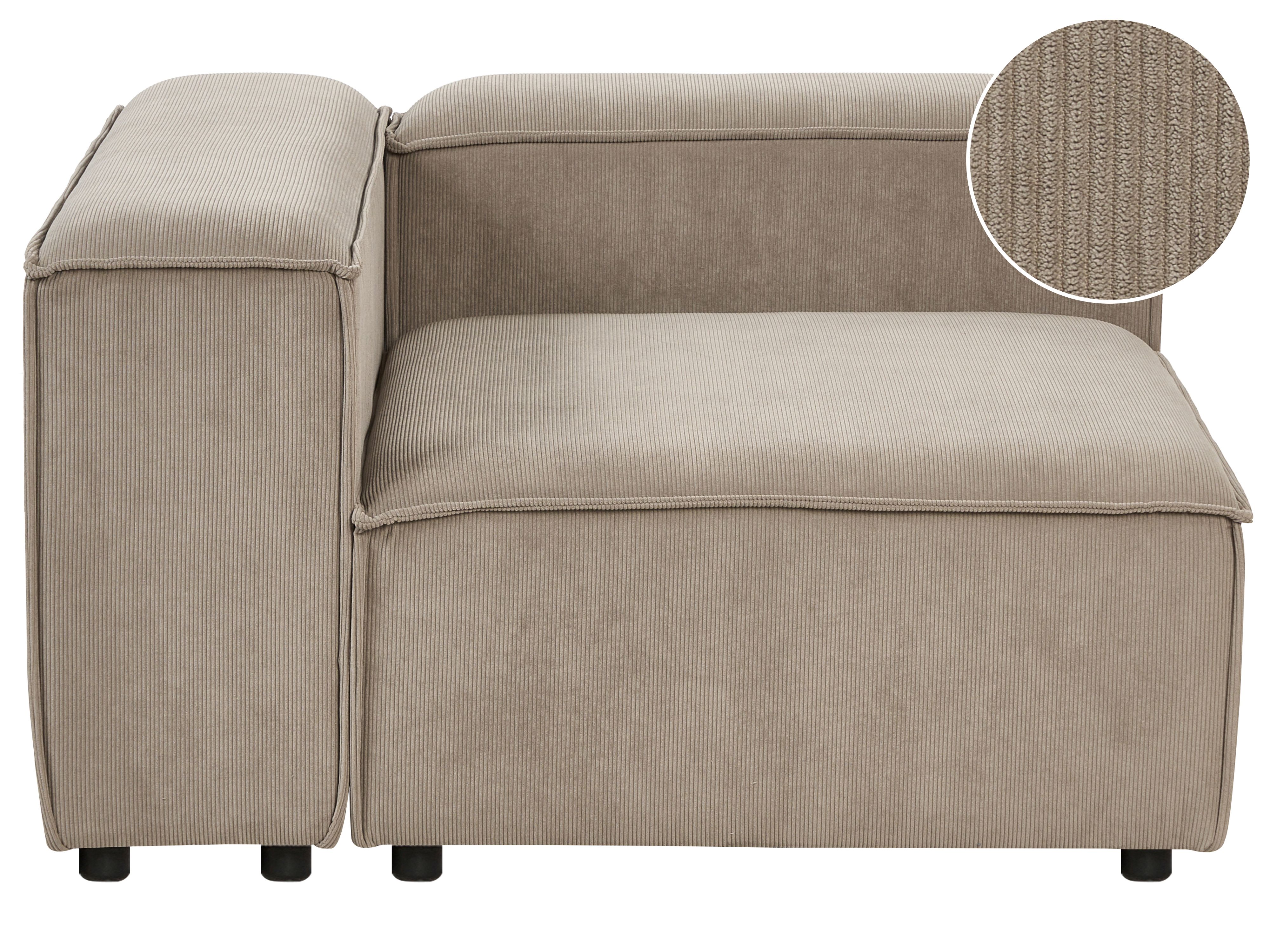 Corner Seat ARDAL Corduroy Light Brown Right Hand