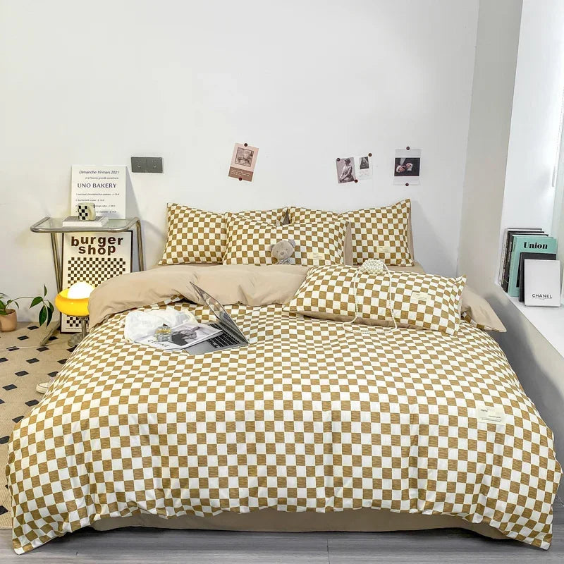 MonoGrid - Modern Geruite Bedset