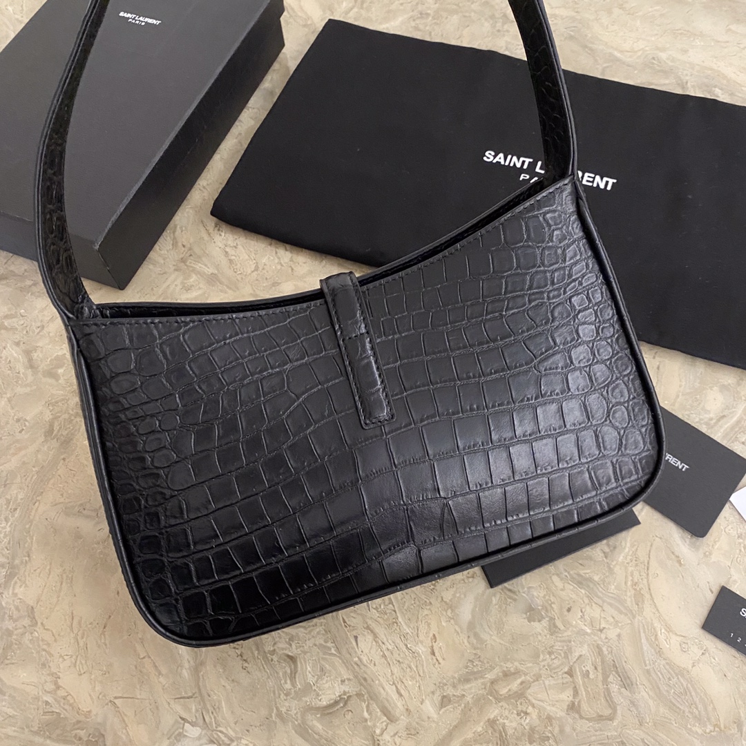 LE 5 À 7 HOBO BAG IN CROCODILE-EMBOSSED SHINY LEATHER1:1High-quality replica