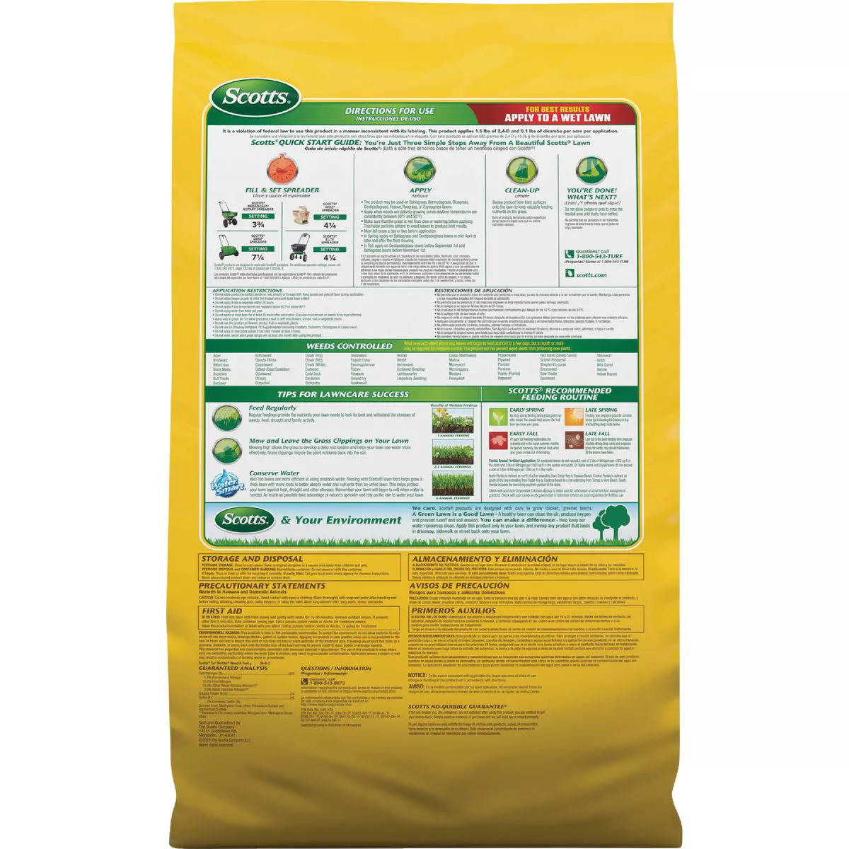 Scotts Turf Builder Weed & Feed 35.7 Lb. 12,000 Sq. Ft. 28-0-3 Weed Killer Plus Lawn Fertilizer