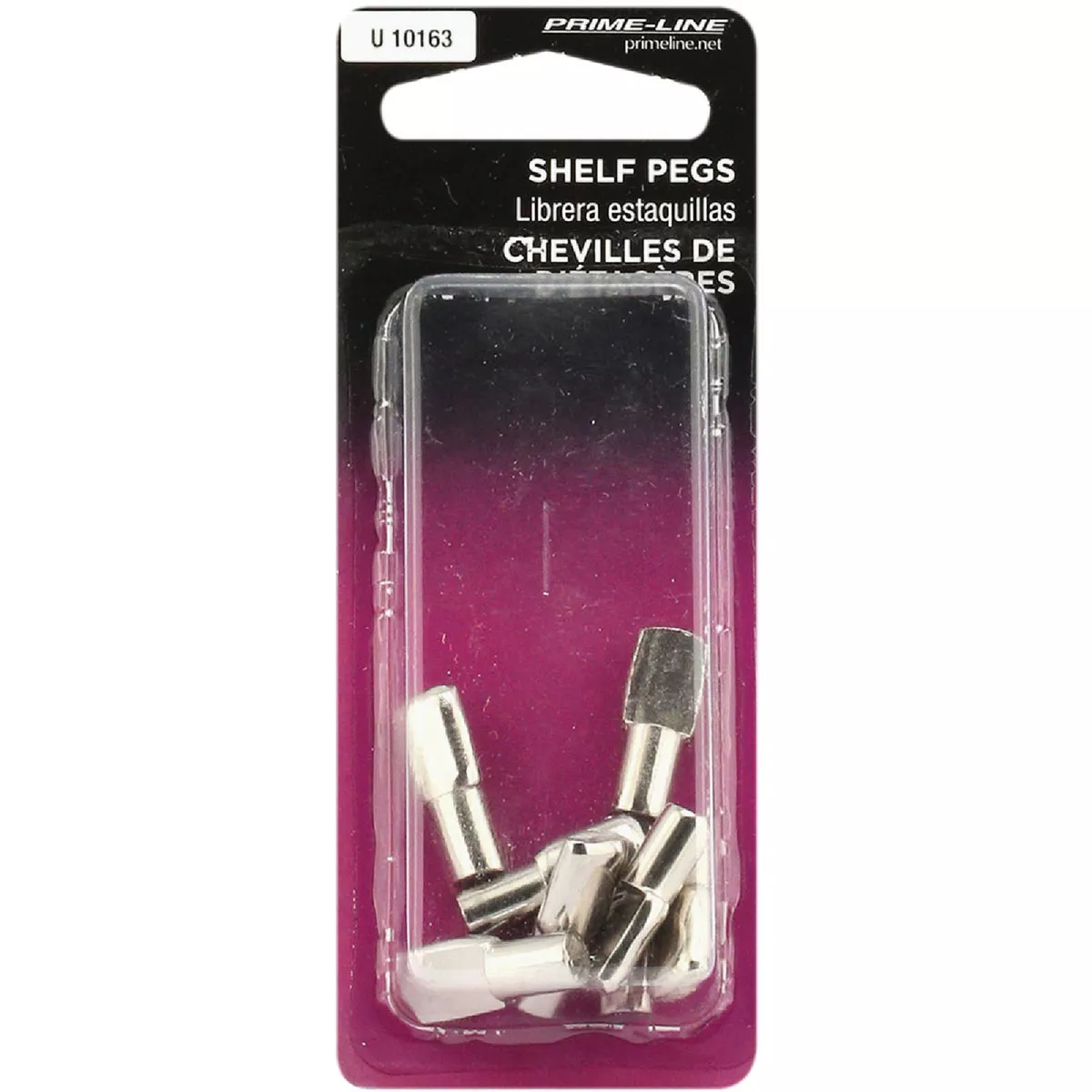 Prime-Line 1/4 In. Nickel Spoon-Style Shelf Support Peg (8-Count)