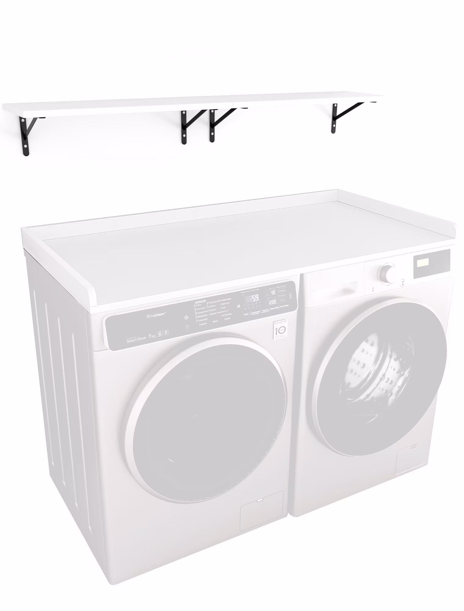 Kaboon Washer Dryer Countertop with Edge Rails, 27.5" x 54", Light Walnut - Image 21