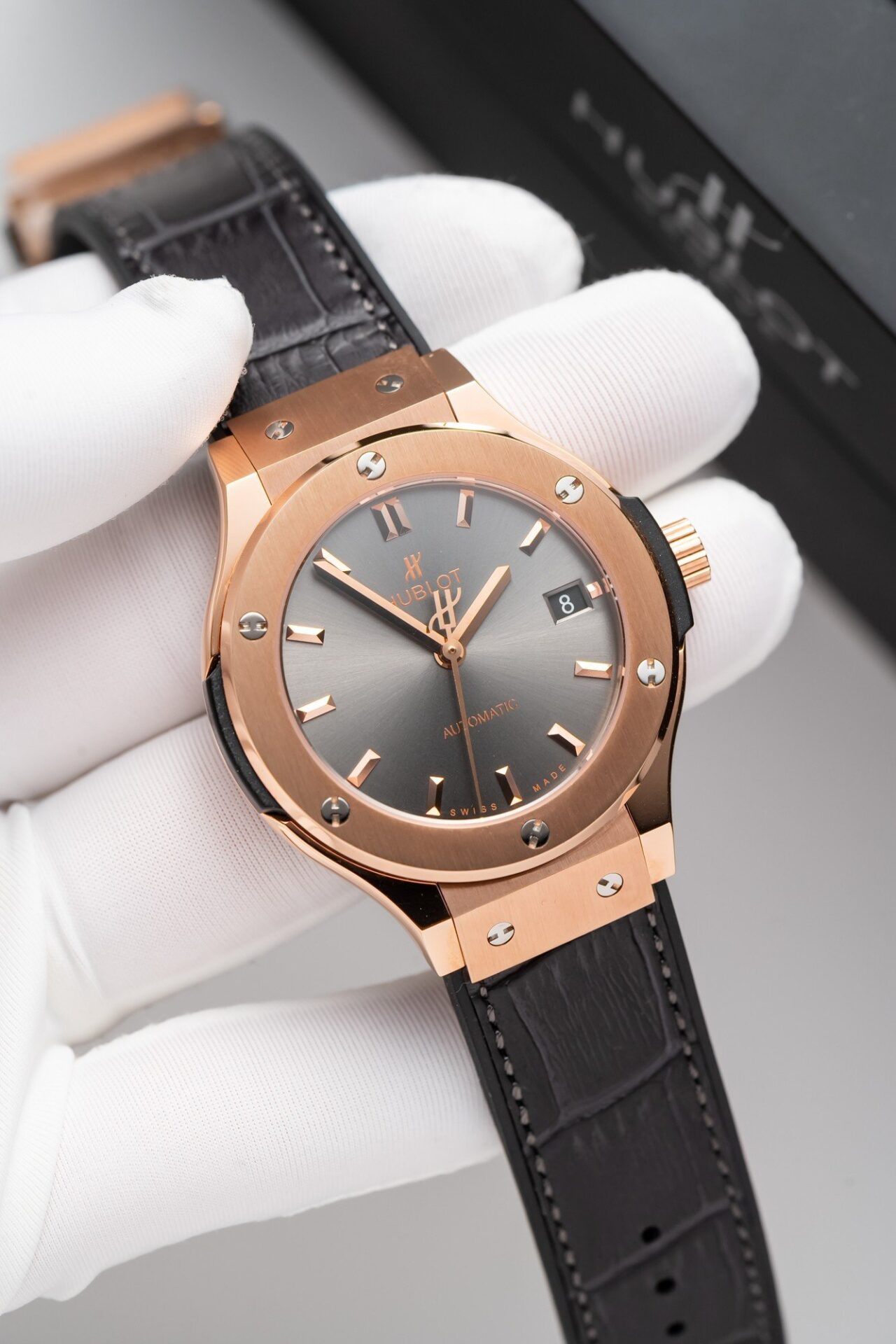 Hublot Classic Fusion King Gold Gray Dial Replica Watch JJF Factory 38mm - Top club