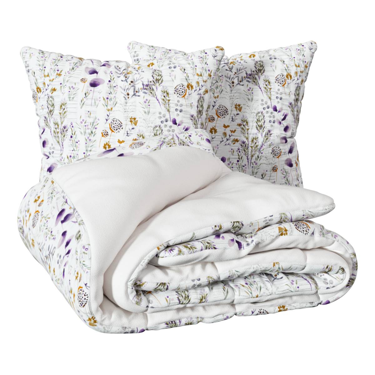 "Floral" Bedding Set White, 240x220 cm