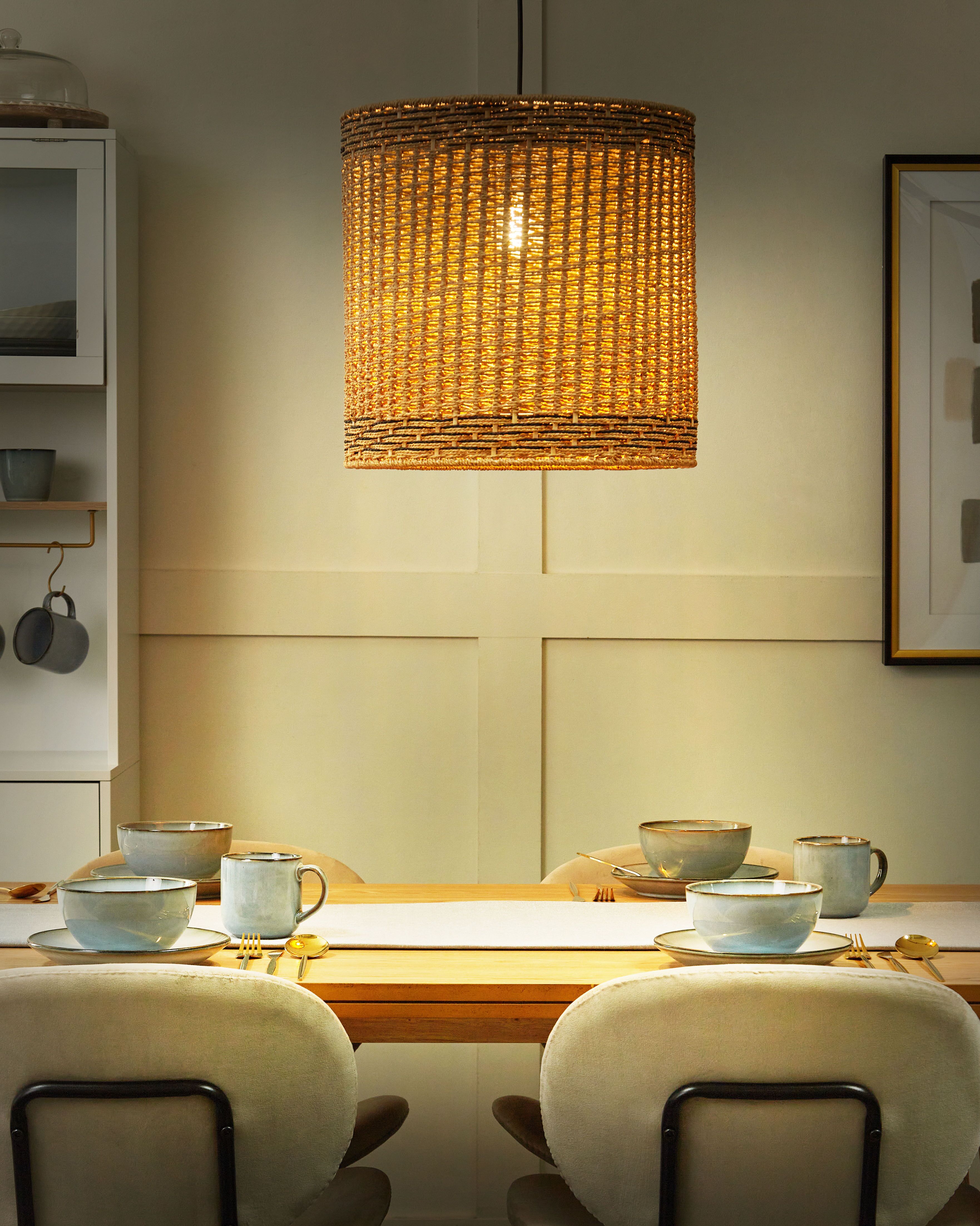 Pendant Lamp LUAPULA Paper Rope Natural