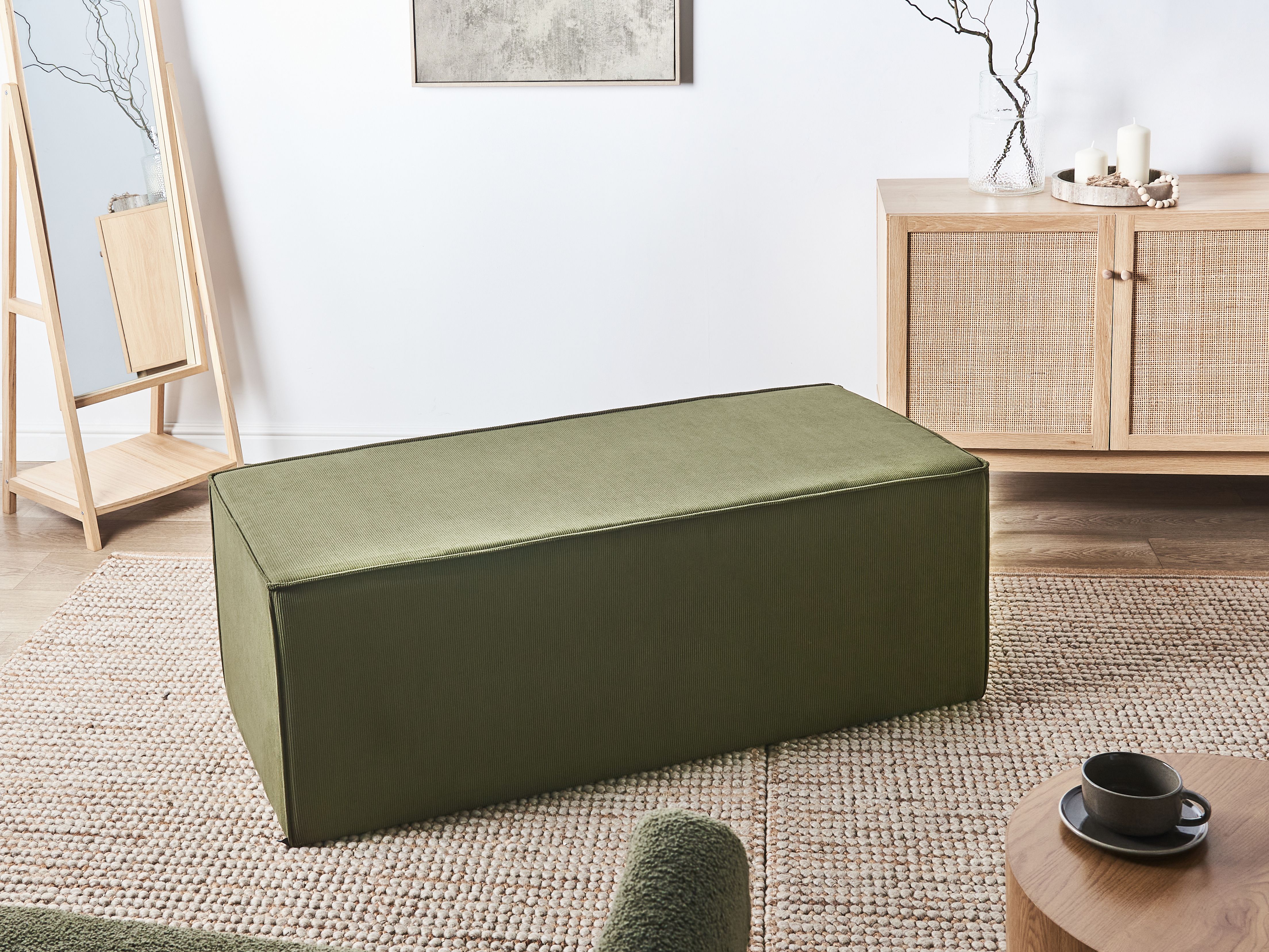 Pouffe VINITA Corduroy Dark Green