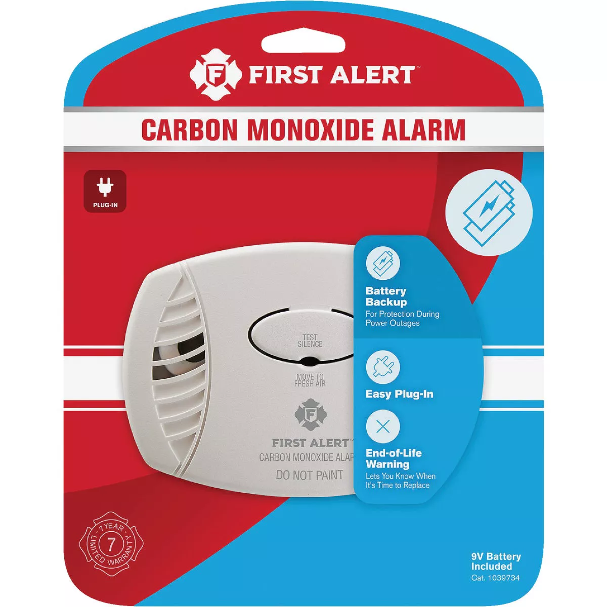 First Alert CO605 Plug-In Electrochemical Carbon Monoxide Alarm with Battery Backup