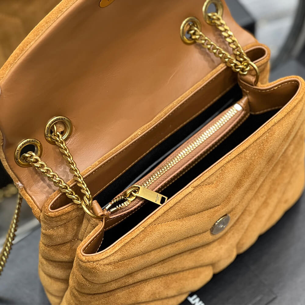 YSL Loulou Small Chain Bag In Y Quilted Suede1:1High-quality replica