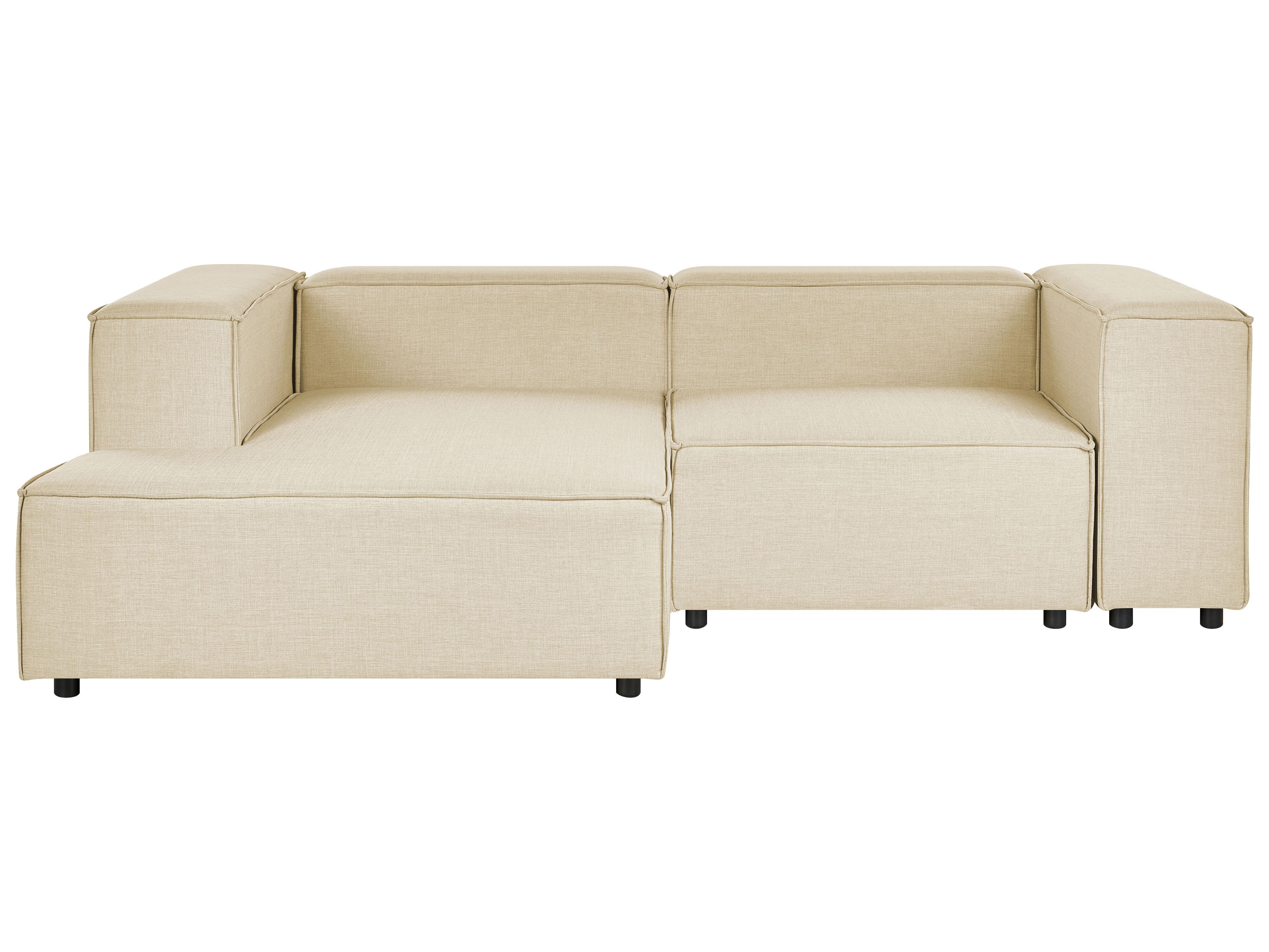 Modular Corner Sofa 2 Seater APRICA Faux Linen Beige Right Hand