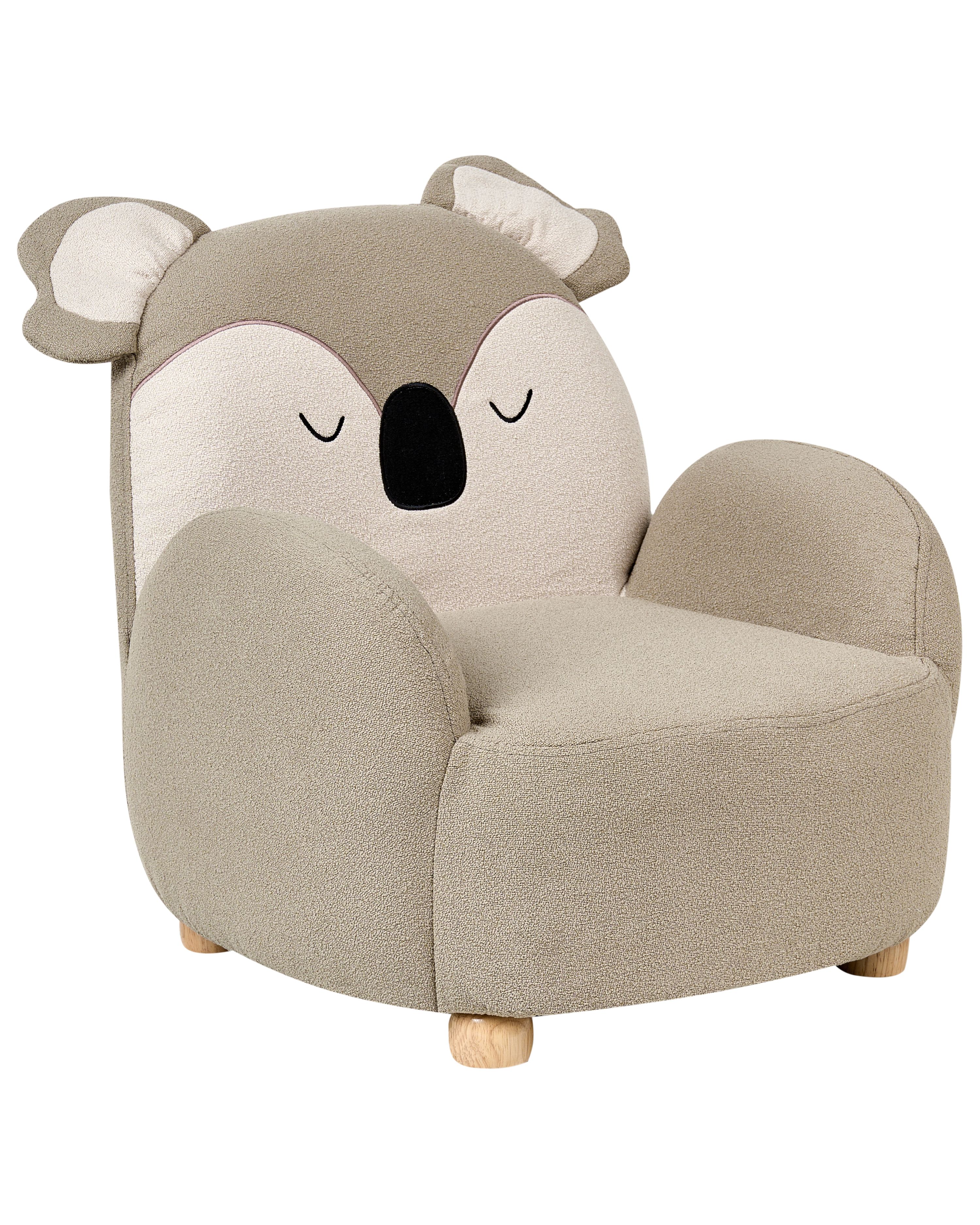 Kids Armchair Koala HERVIK Fabric Taupe