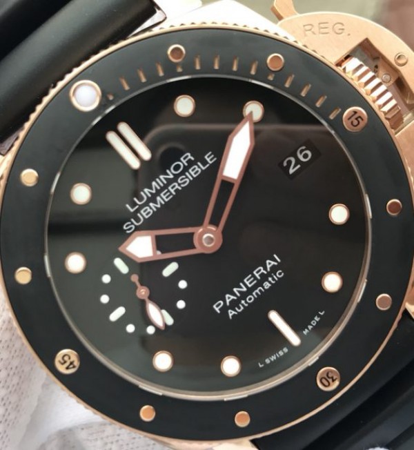 Replica Panerai XF PAM684 RG Luminor Submersible Rubber Strap P.9010 - Elite Watch Atelier