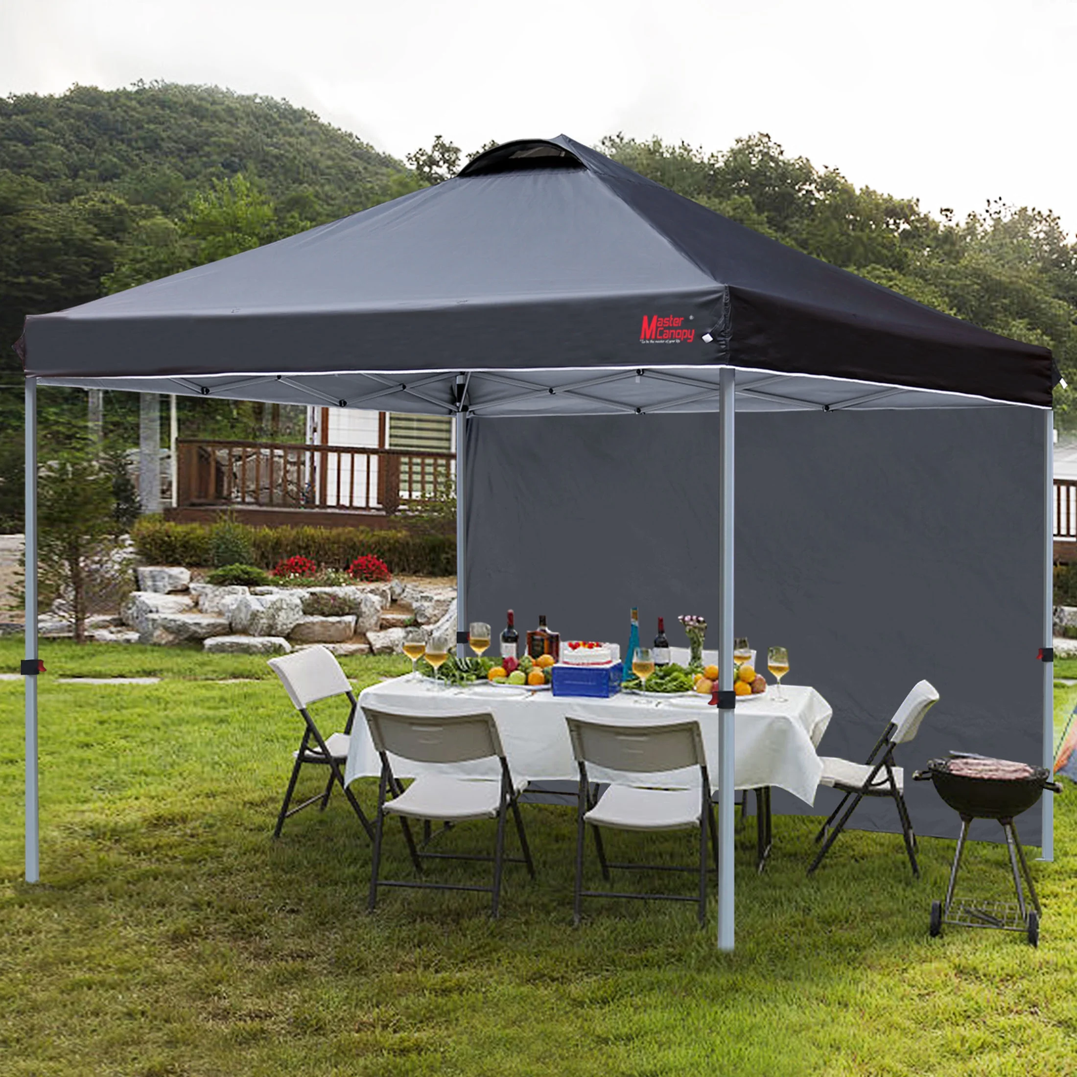 MASTERCANOPY 10' x 10' Easy Pop-up Canopy Tent Outdoor Shade Shelter with 1 Sidewall, White - Image 31