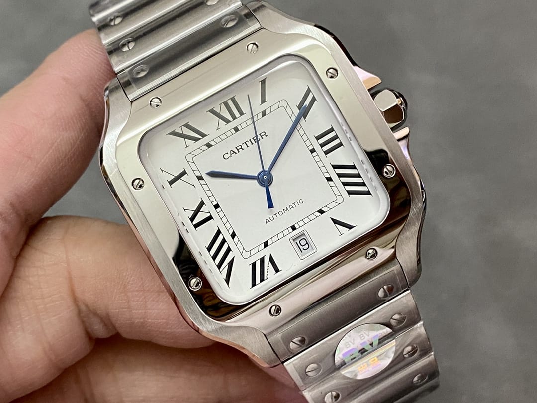 Fake cartier watch Santos large model mechanical movement Silver Dial Stainless Steel WSSA0018 BVF(1:1 replica) - Top club