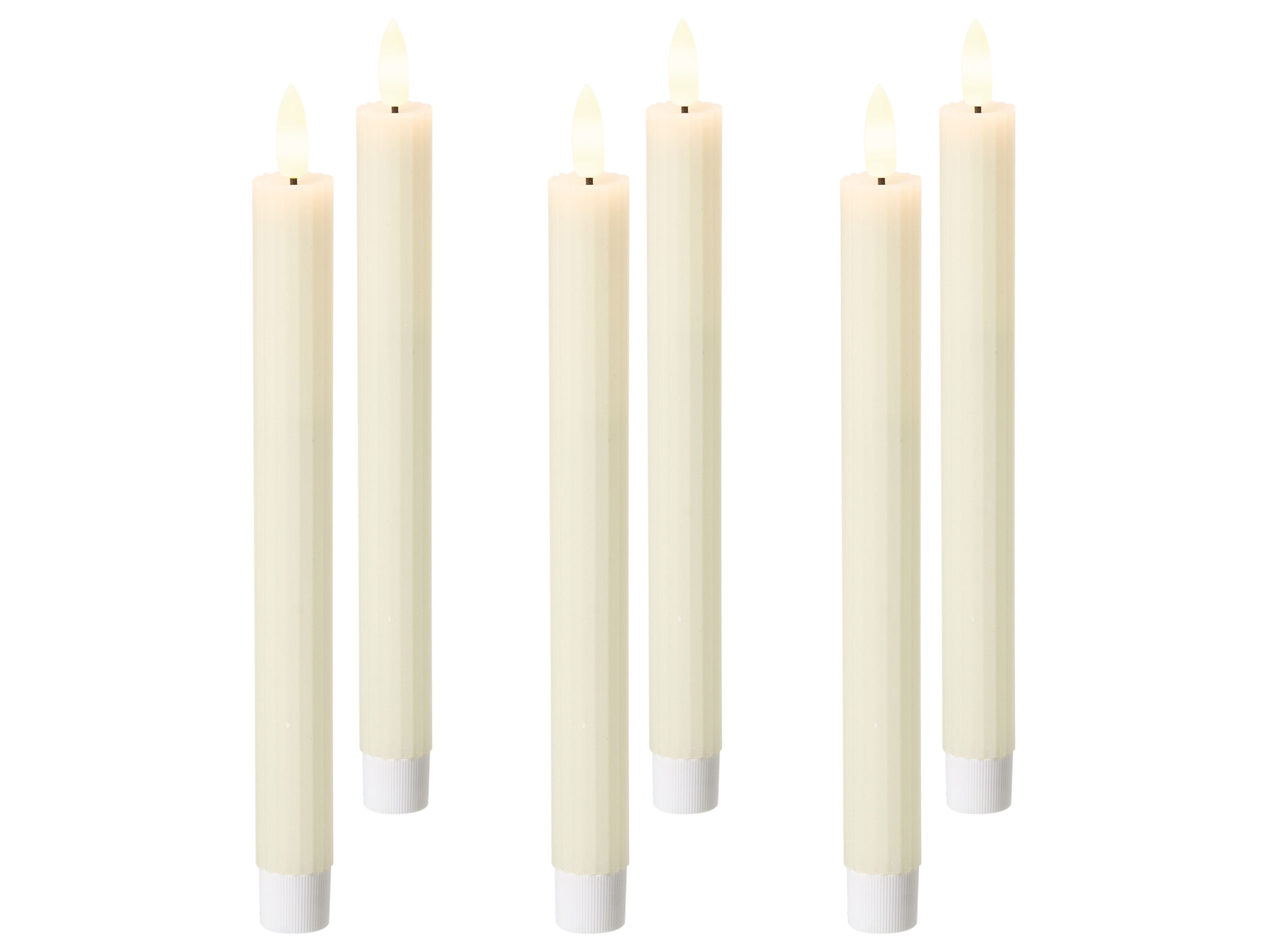 Set of 6 LED Candles SAPHIR 24 cm Off-White