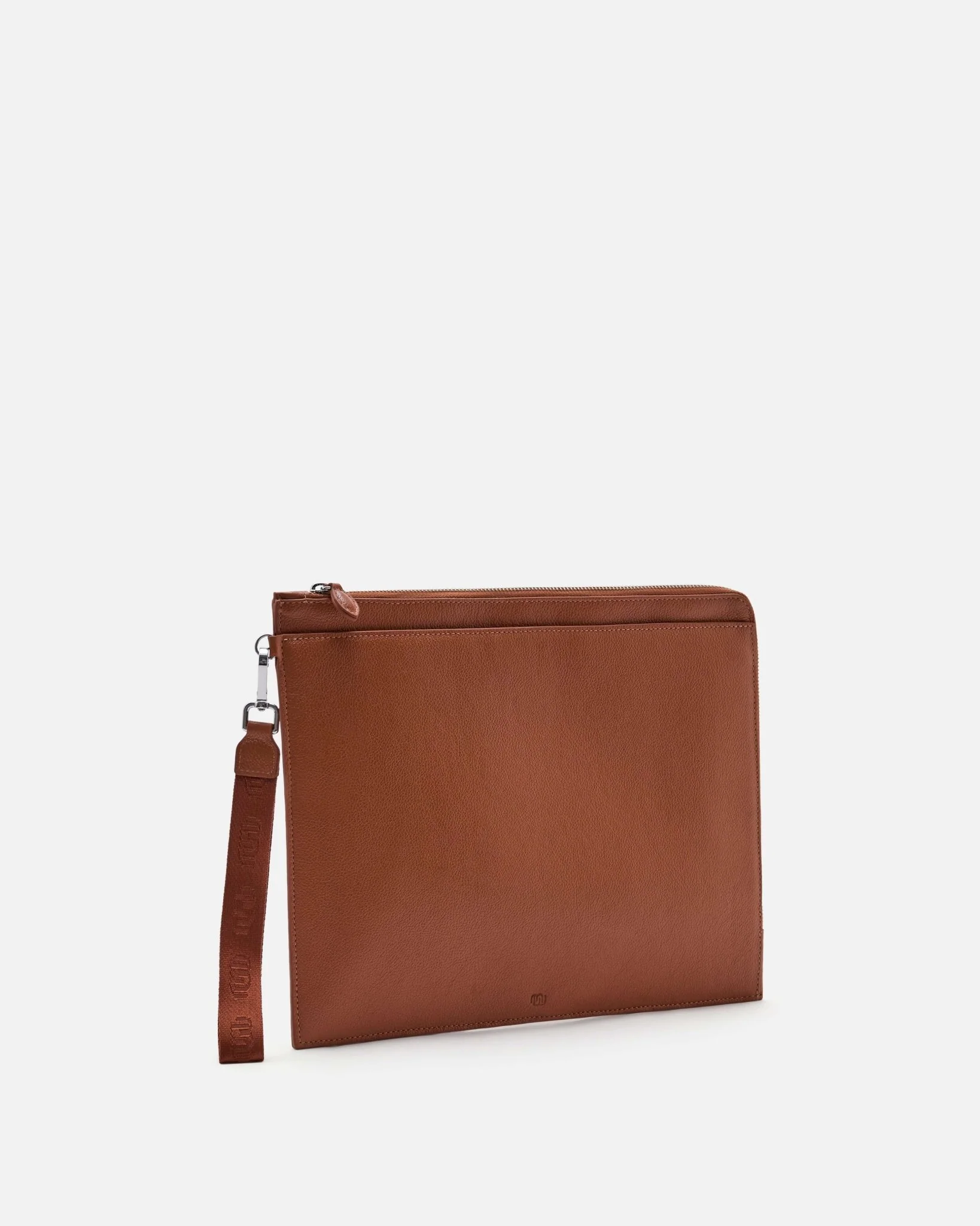 POCHETTE KILIAN/GR - En cuir grainé caramel