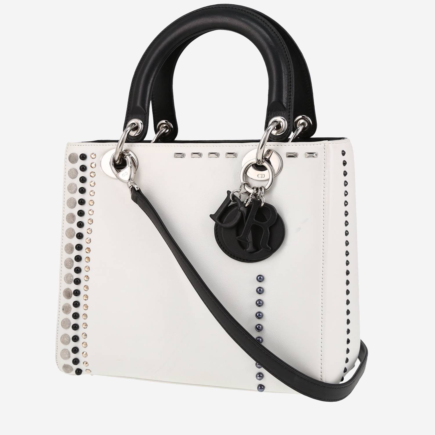 Dior Lady Dior handbag in white leather1:1High-quality replica