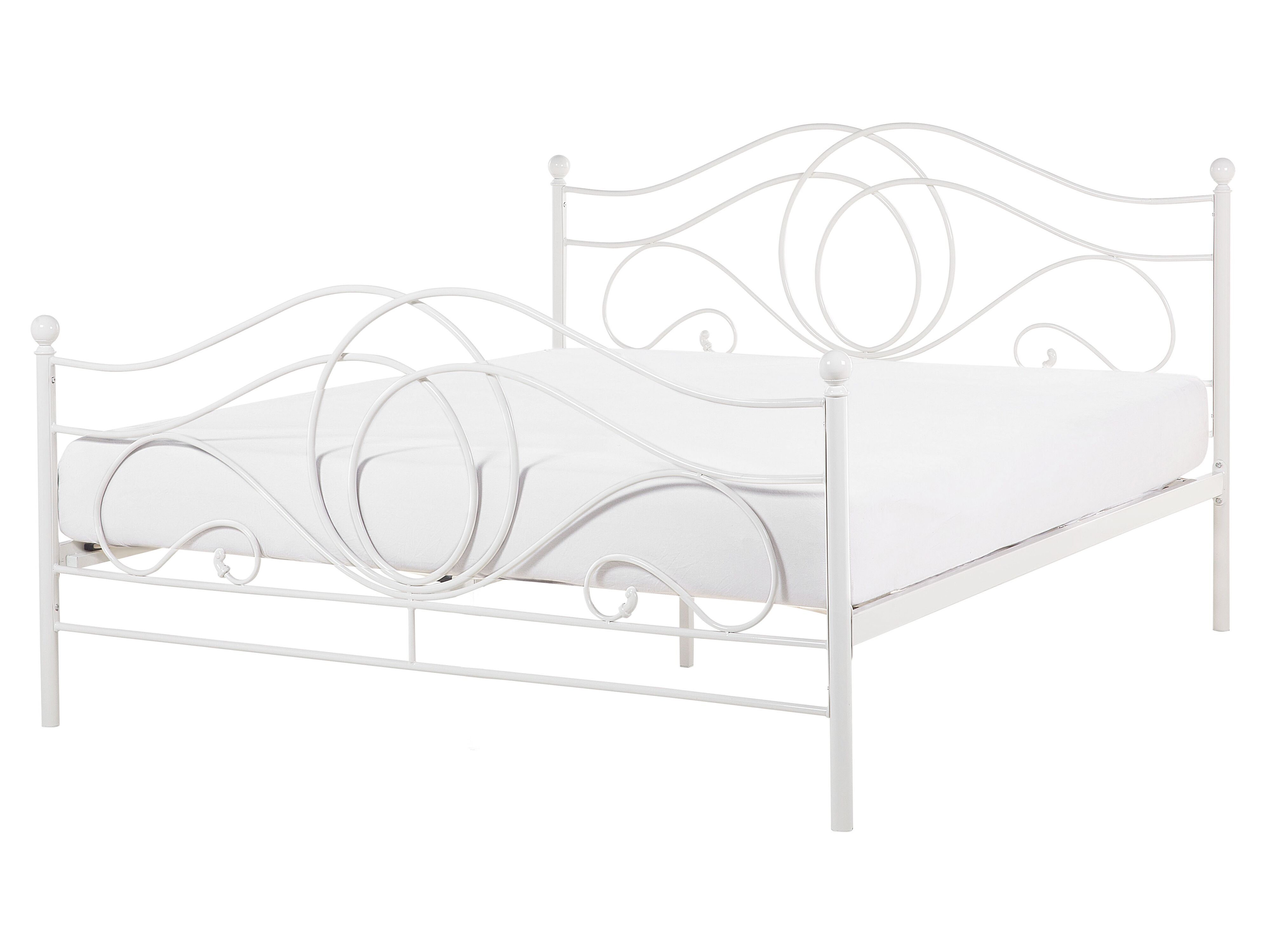 Bed Metal LYRA 160 x 200 cm (EU King Size) White