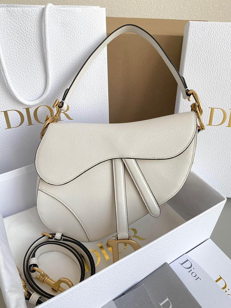 Dior Christian Dior Mini Saddle Bag With Strap White For Women 7.5in/19cm M0456CBAA_M0301:1High-quality replica