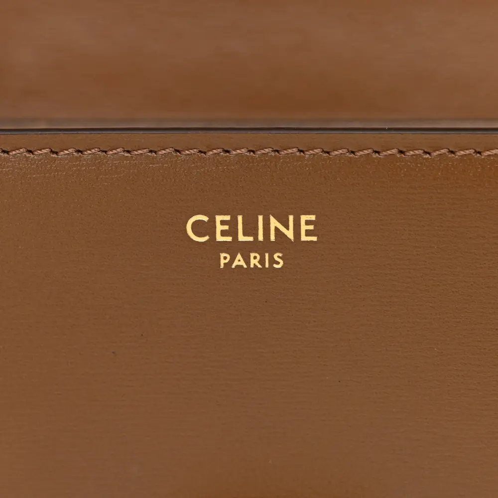 Celine Camel Box Replica Handbag with Gold Hardware