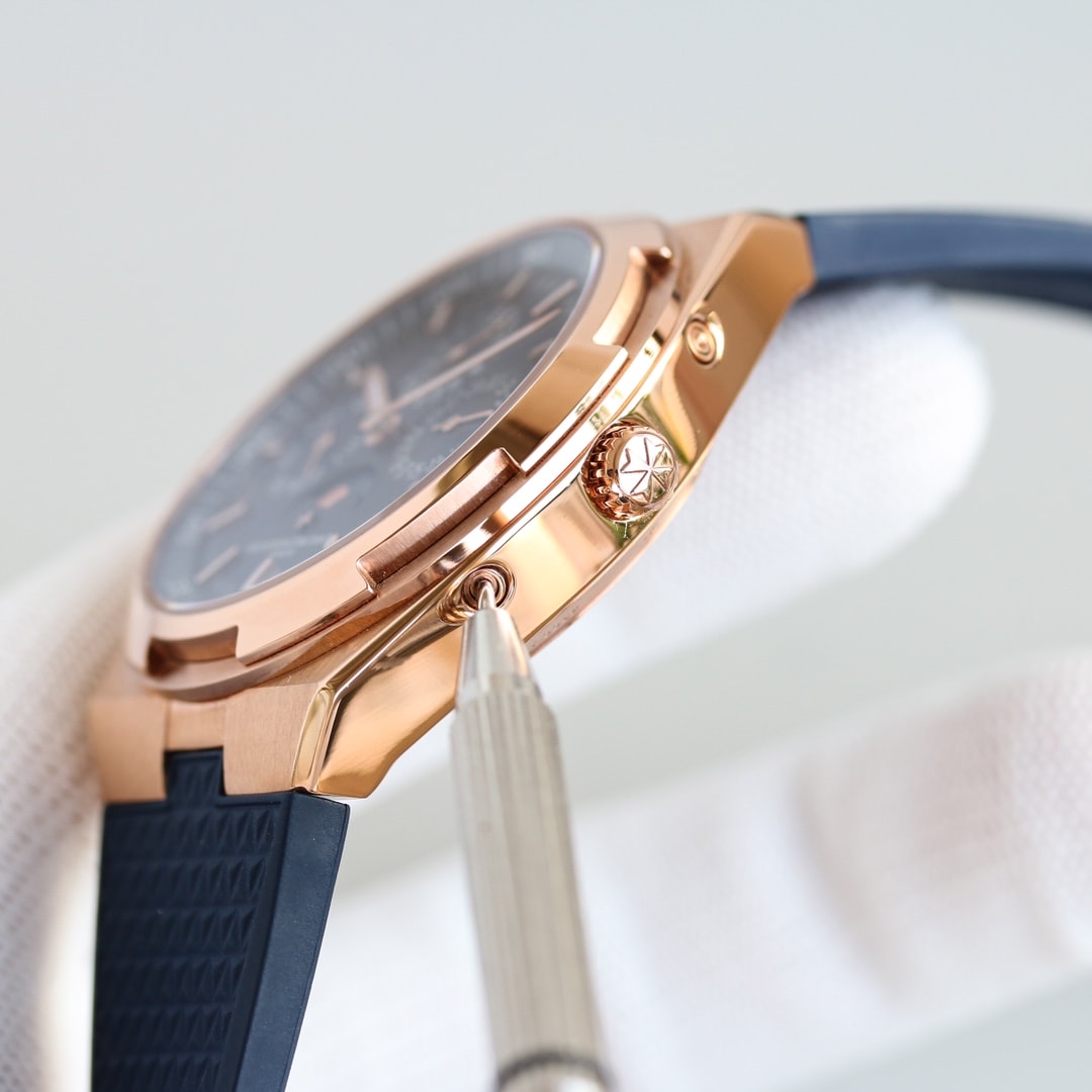Fake Vacheron Constantin Replica Watches Overseas perpetual calendar ultra-thin Boutique Exclusive 41.5 MM PINK GOLD 4300V/220R-B509(1:1 replica) - Top club