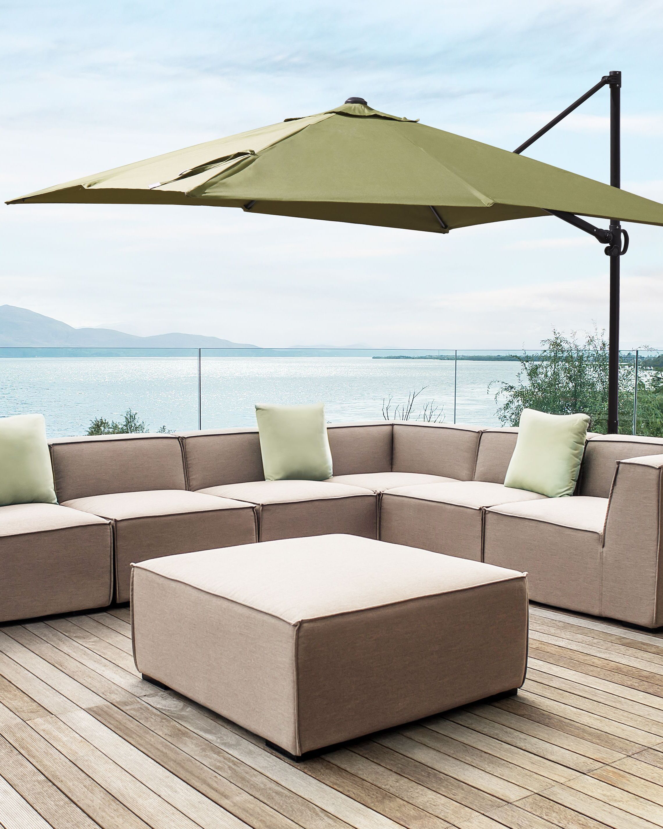 Cantilever Parasol 245 cm MONZA II Olive Green