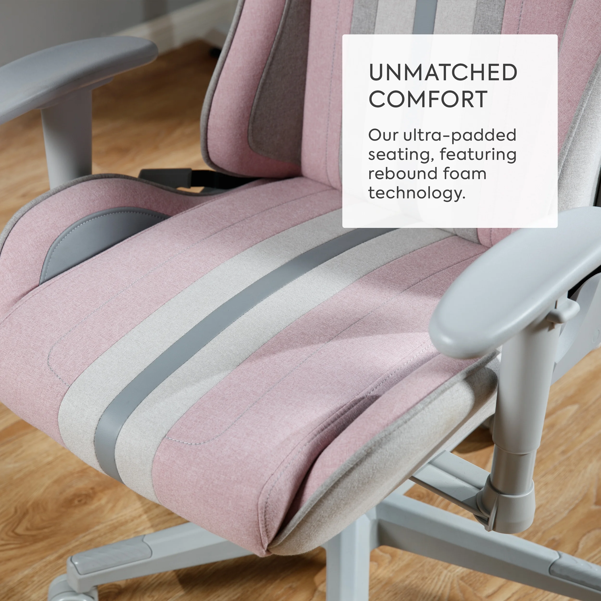 X Rocker Mysa PC Gaming Chair with Lumbar Support, Pink - Image 5