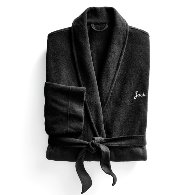 Personalized Mens Fleece Robe - MIDNIGHT VELVET CATALOG