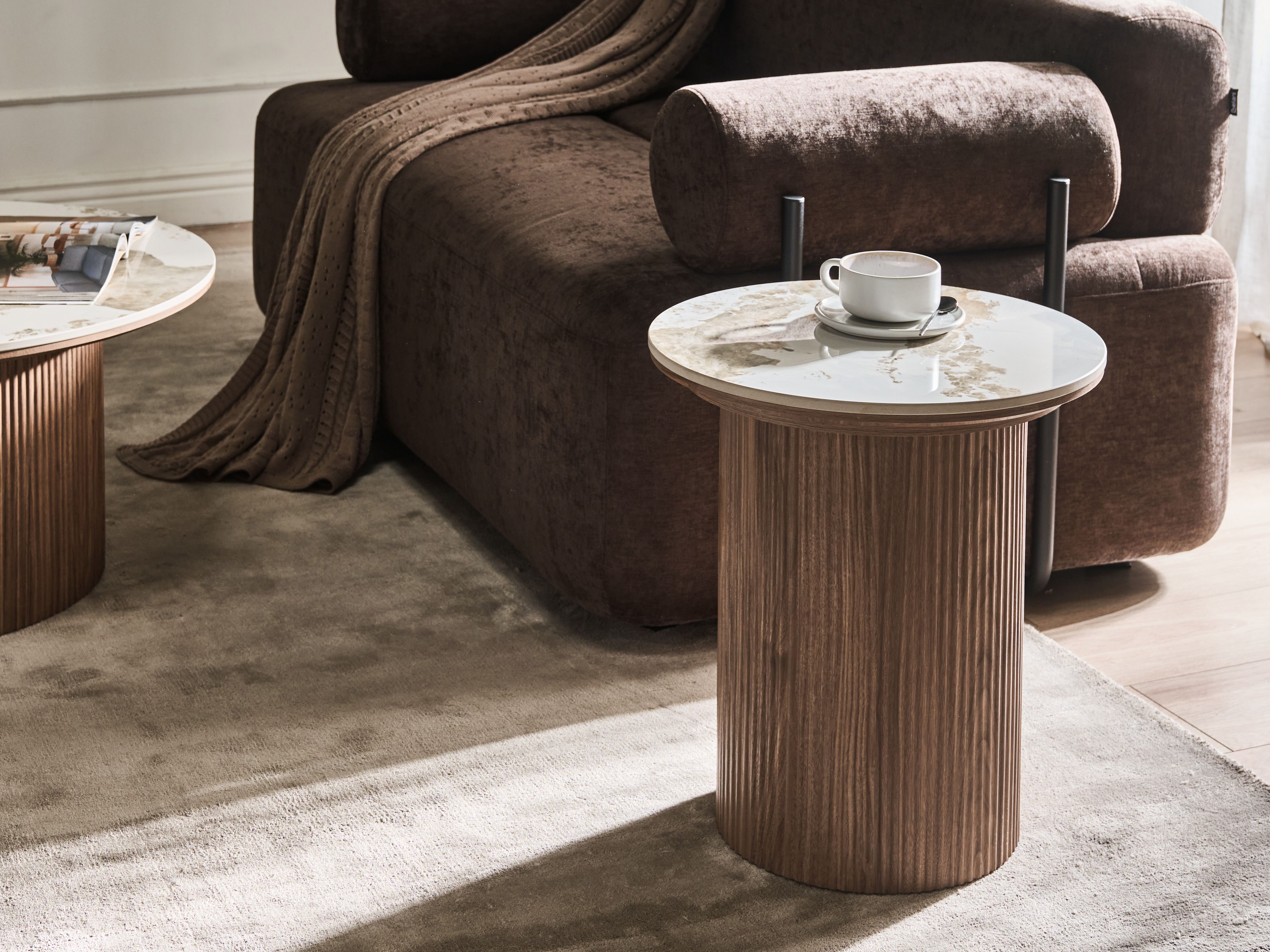 Side Table DORA Ceramic Brown