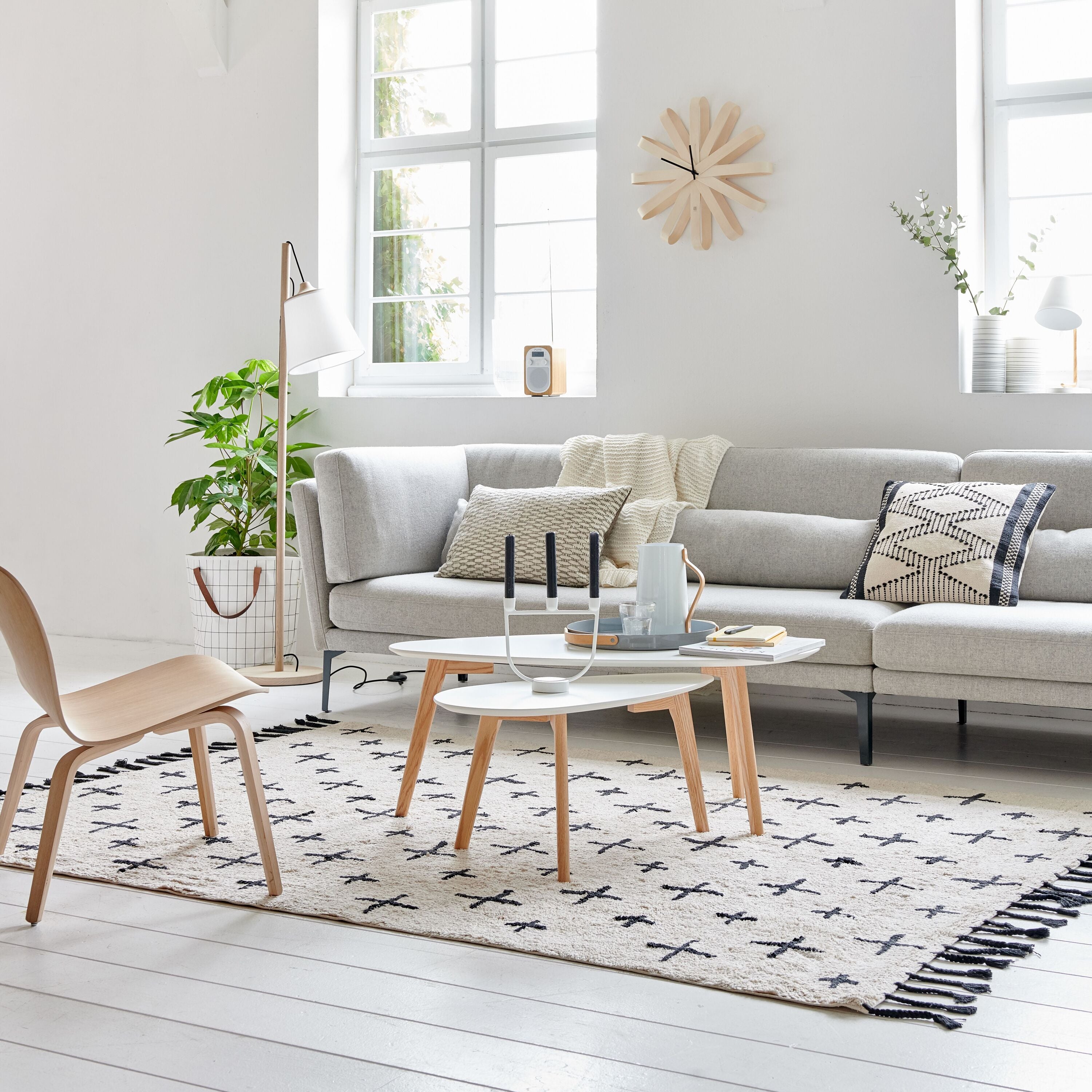 Blokker basic Hanne Bijzettafel/Salontafel Set van 2