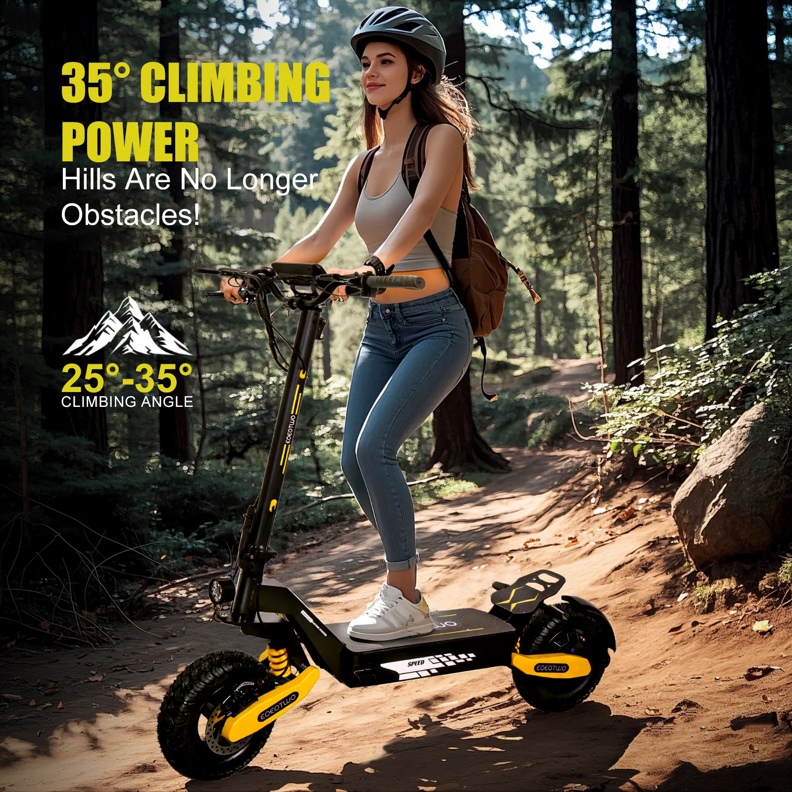 Off Road Electric Scooter for Adults, 1200W Motor Fast E Scooter, Up to 28MPH Top Speed & 20Miles Long Range, 11" Off-Road Tires, 330lbs MAX Load, Foldable - Image 18