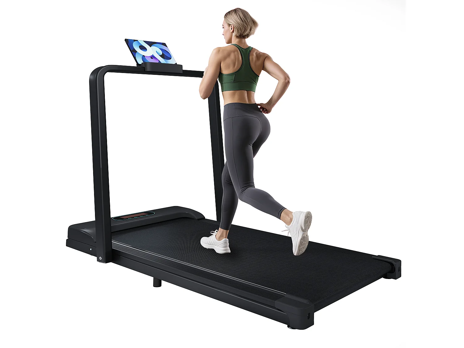Tapis de course avec écran LED ,haut-parleur Bluetooth et support - Noir