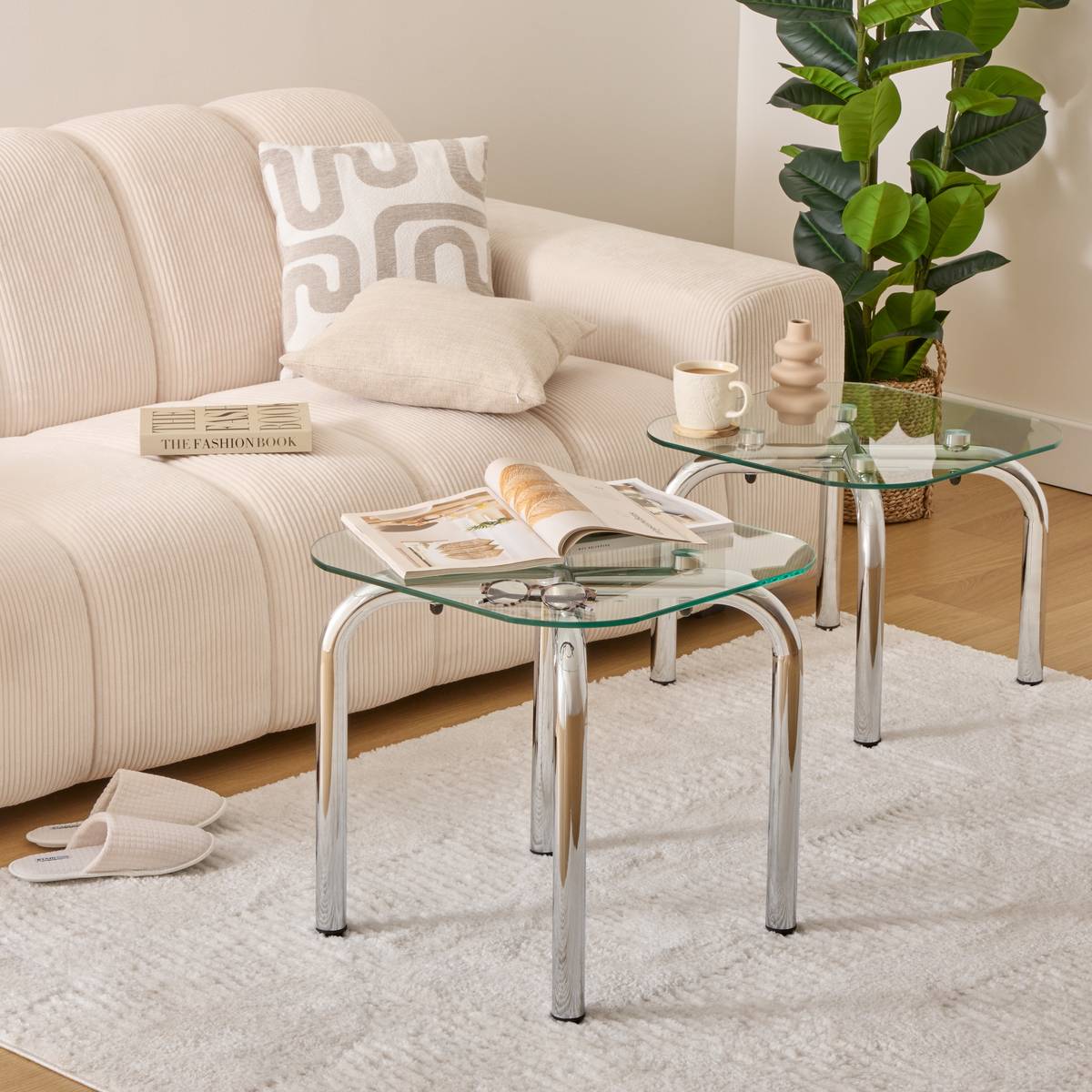 "Hecate" Nesting Tables Silver, 50x50 cm