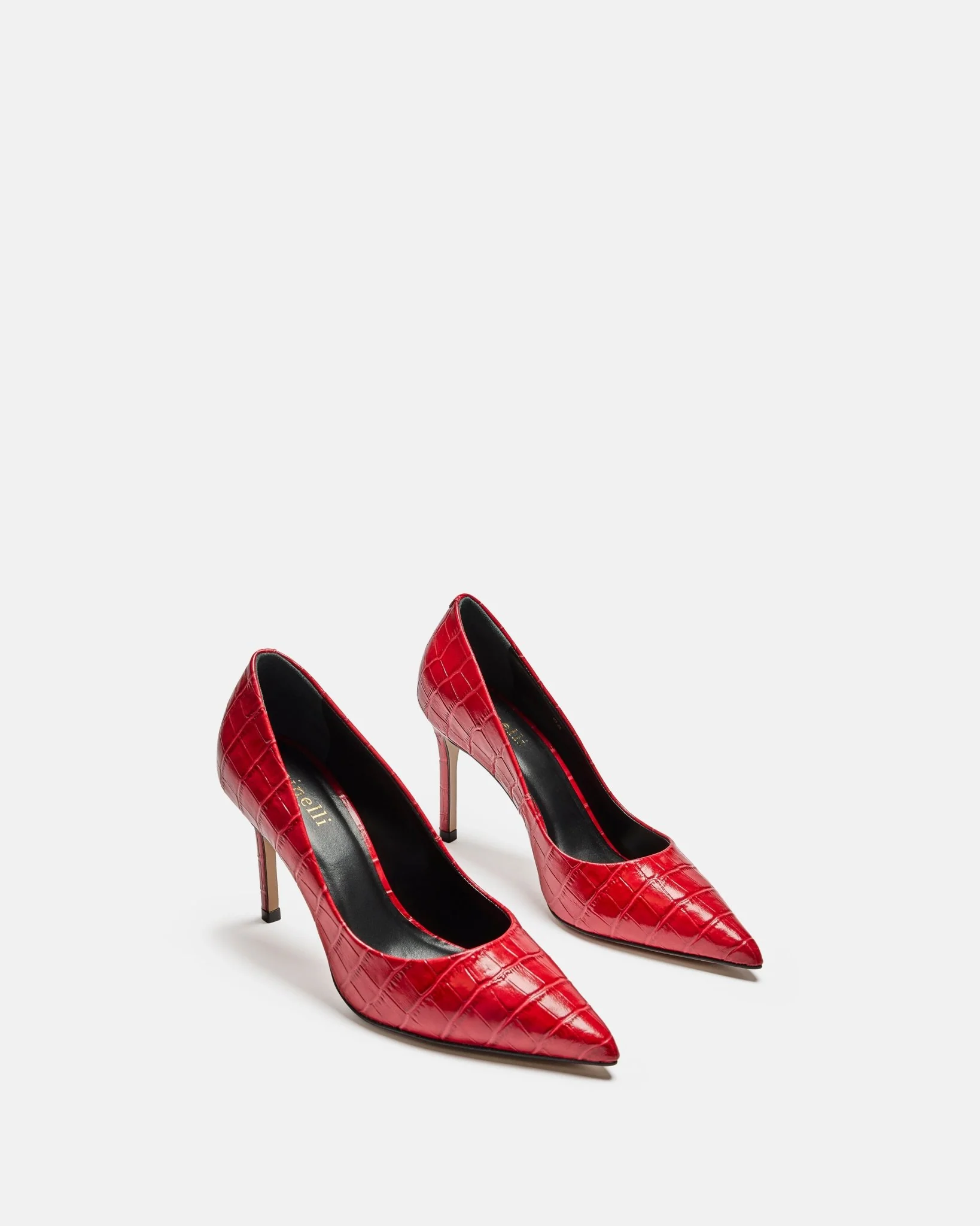 ESCARPINS KAROLINA/CROC - En cuir croco à talons rouge