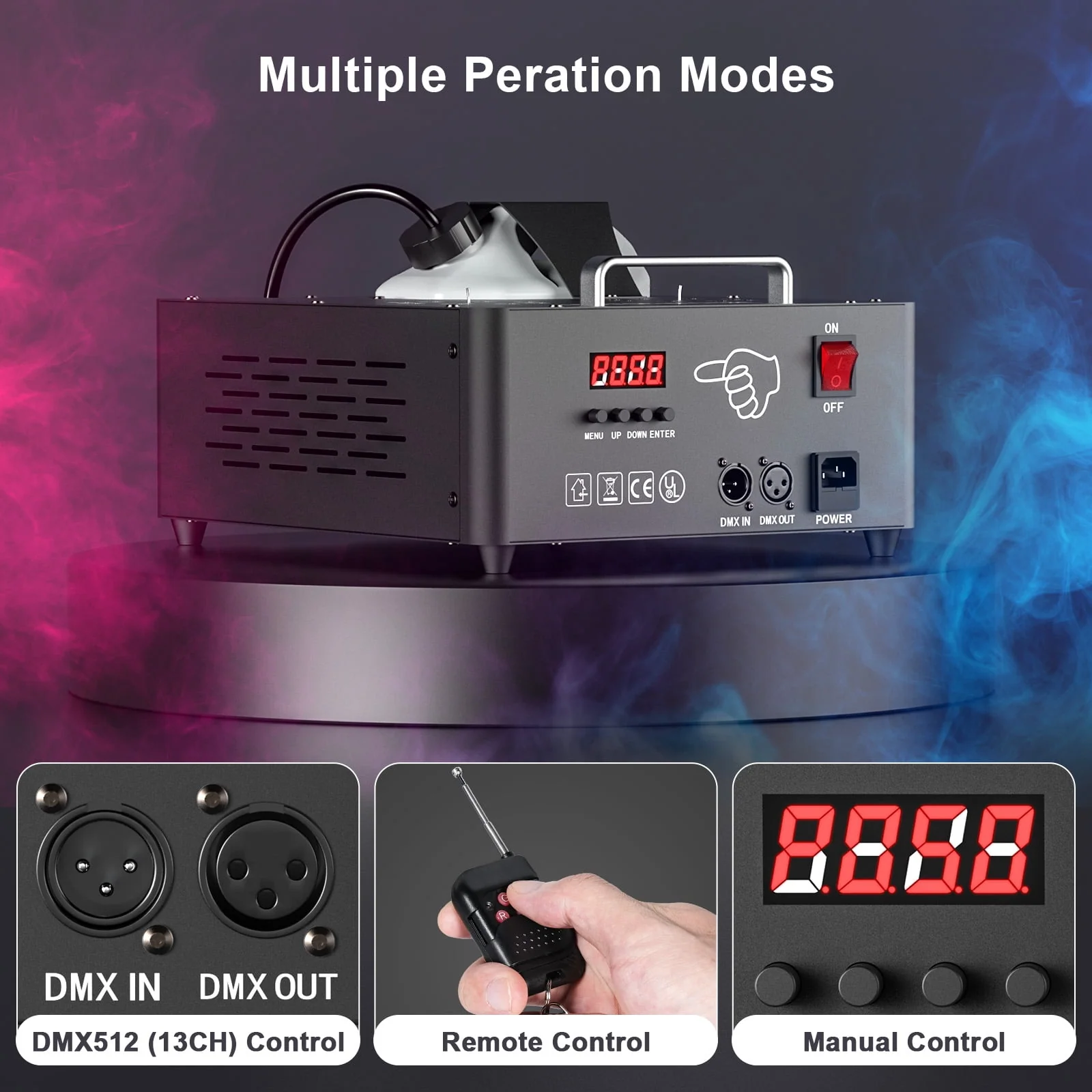 Smoke Machine Fog Machine 2000W Double-tube Adjustable DMX512 RGB 3-in-1 Led Stage Smoke Machines for Party/ Wedding/ Stage - Image 7 Smoke Machine Fog Machine 2000W Double-tube Adjustable DMX512 RGB 3-in-1 Led Stage Smoke Machines for Party/ Wedding/ Stage - Image 7